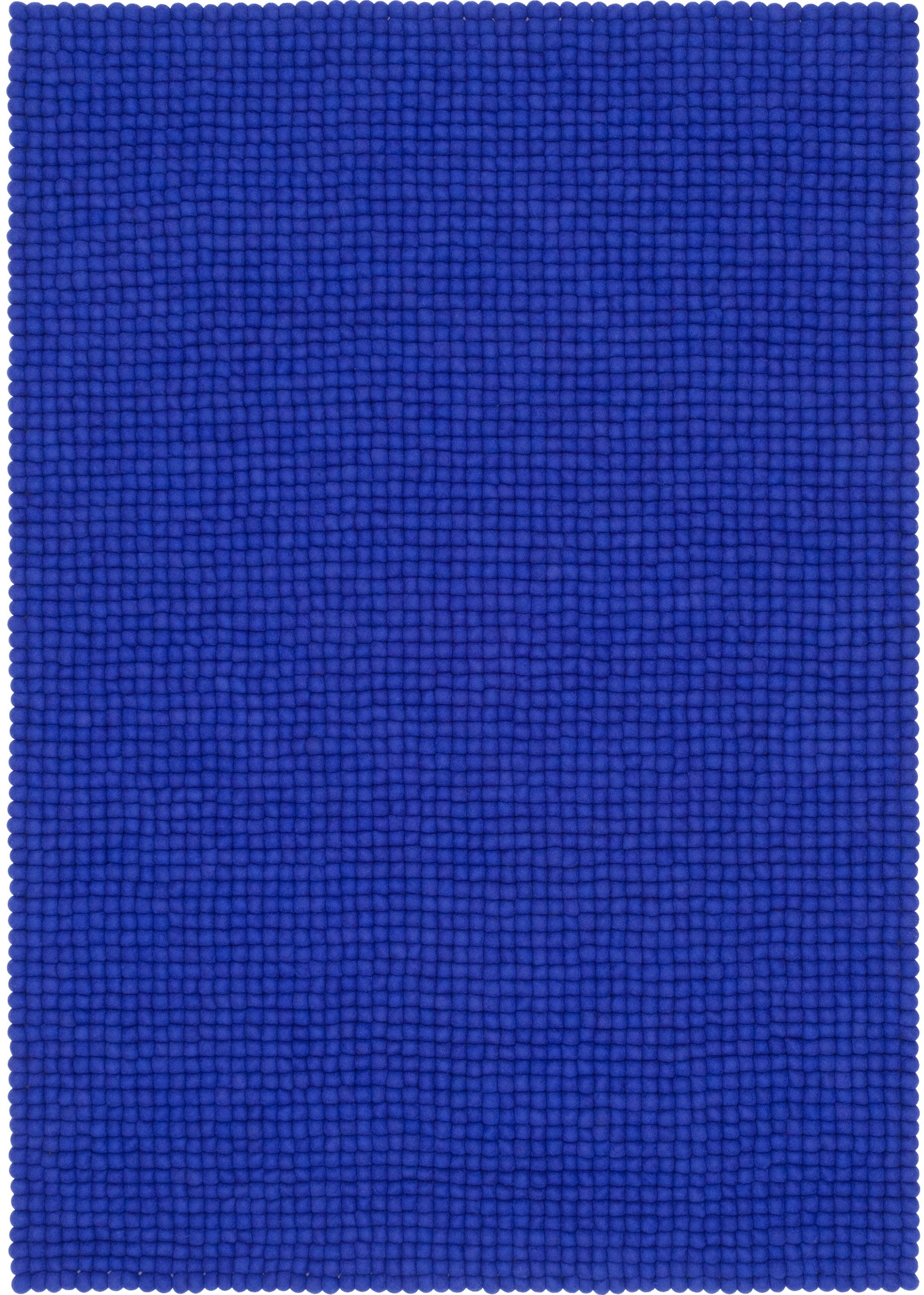 myfelt Isa Filzkugelteppich Blau aus Schurwolle