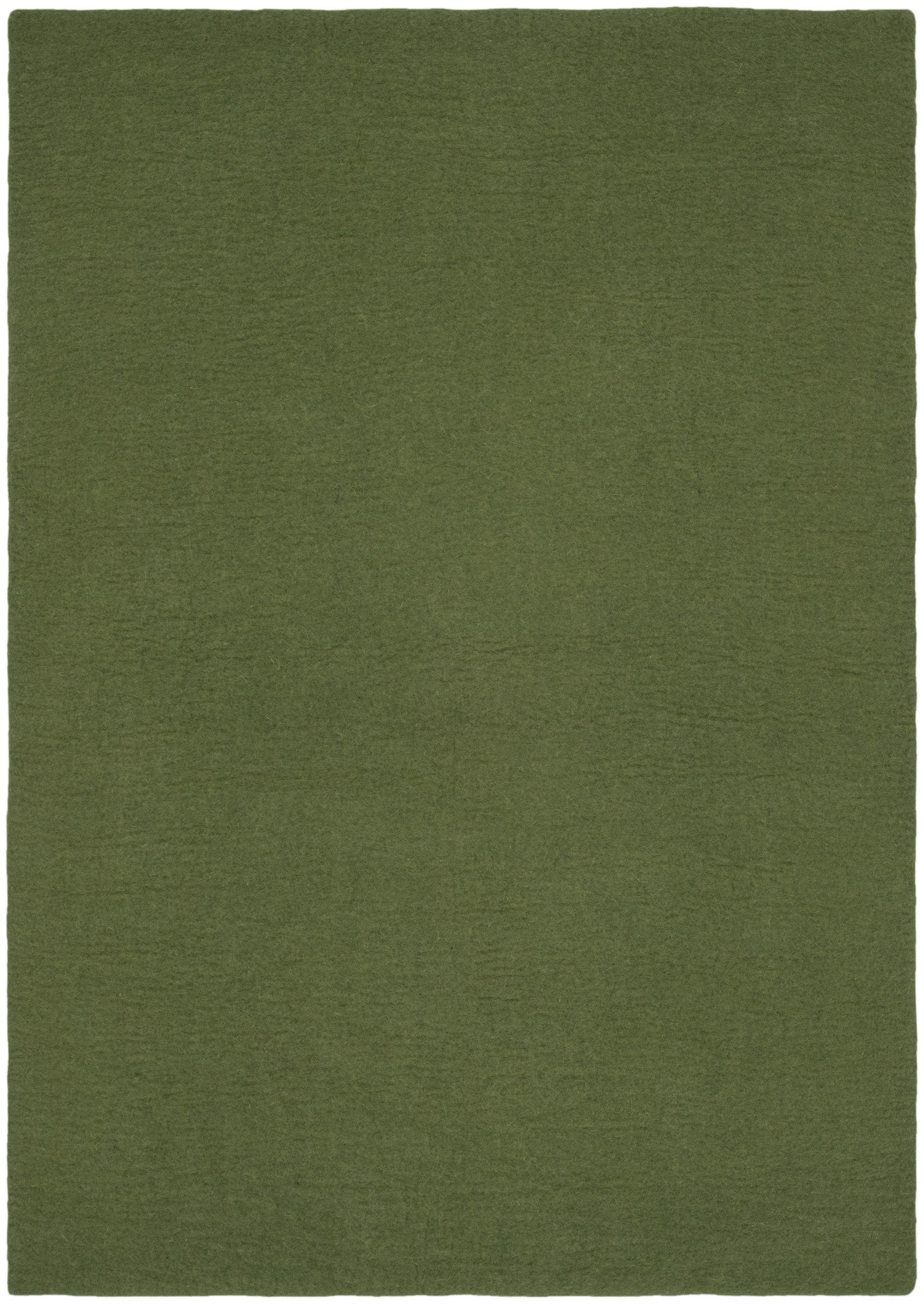 myfelt Jost Filzkugelteppich Grün aus Schurwolle