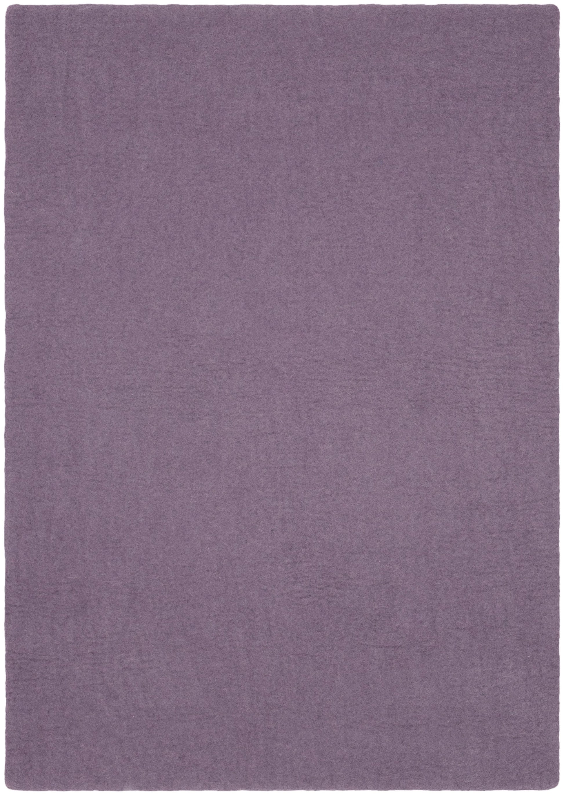 myfelt Frida Filzkugelteppich Blau, Rot, Lila aus Schurwolle