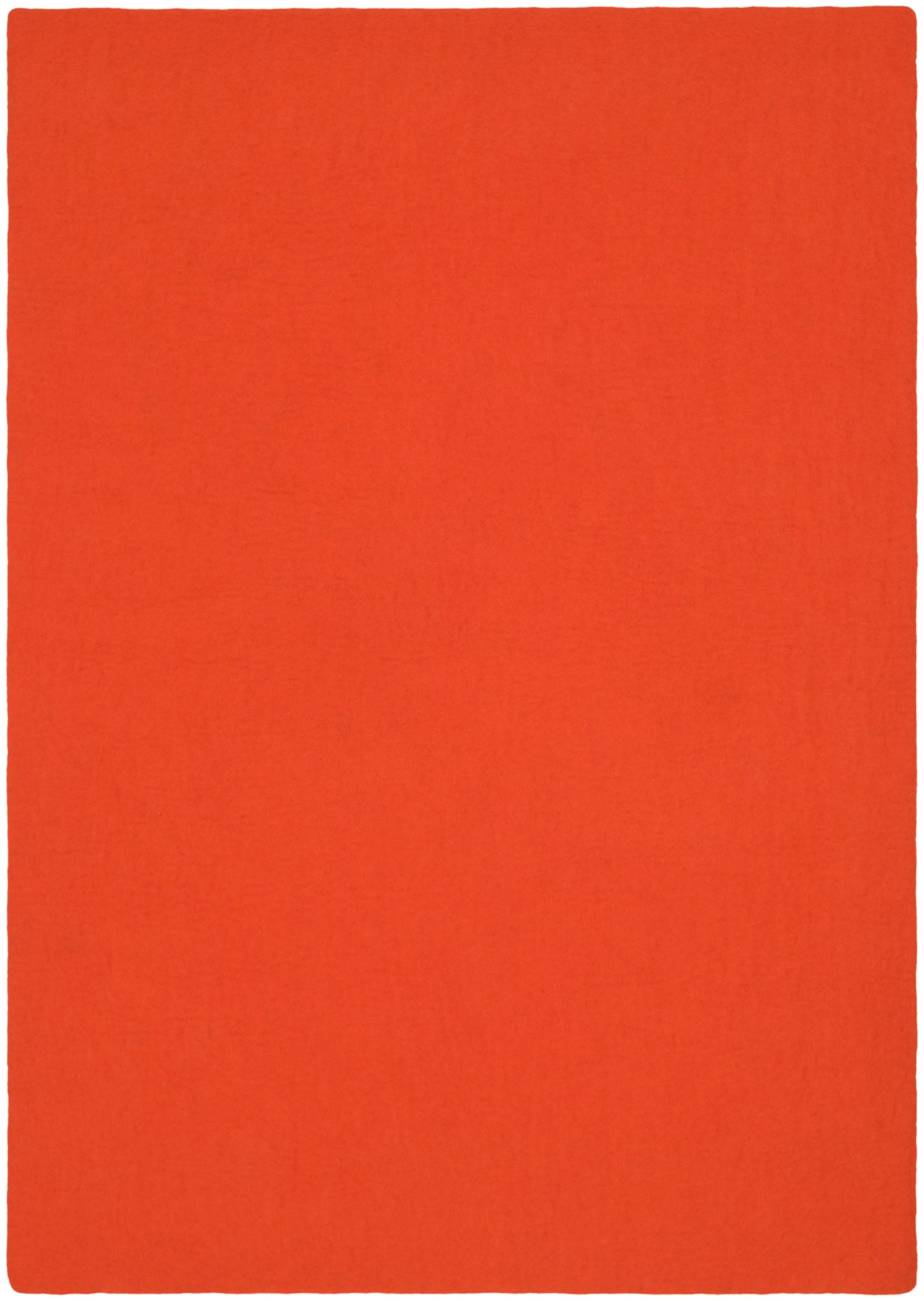 myfelt Mats Filzkugelteppich Rot, Orange aus Schurwolle