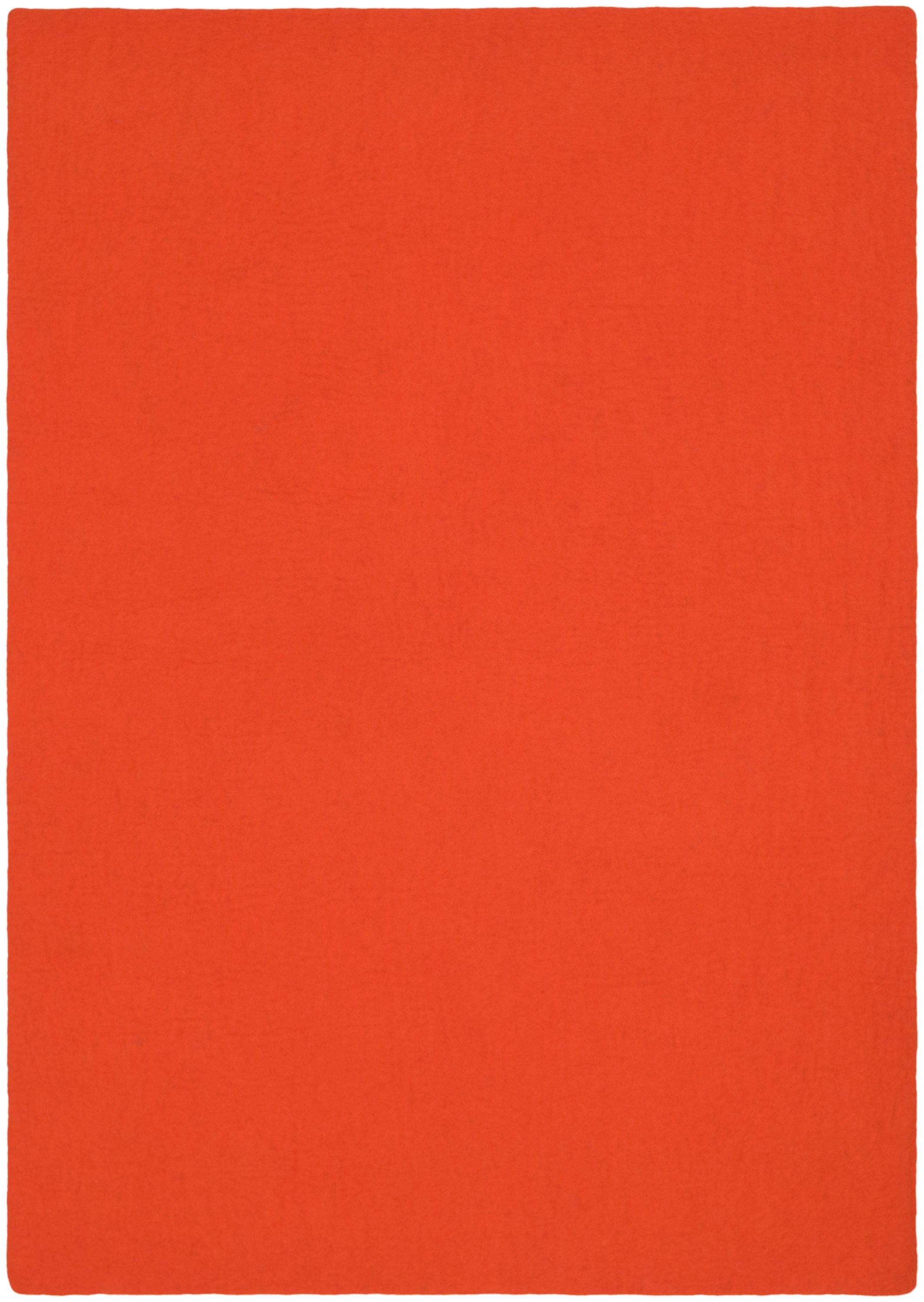 myfelt Mats Filzkugelteppich Rot, Orange aus Schurwolle
