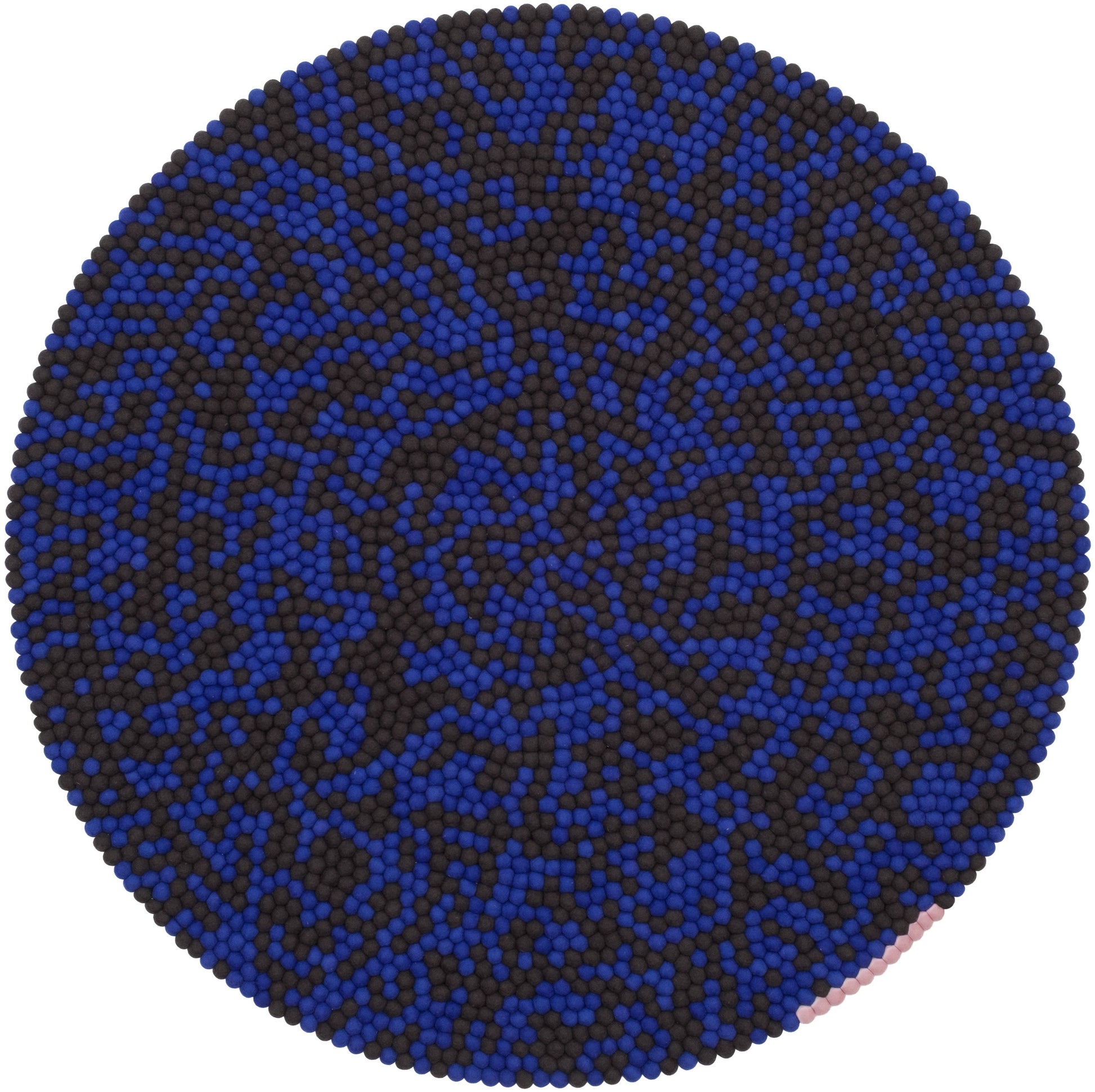 myfelt Ink Filzkugelteppich Blau aus Schurwolle