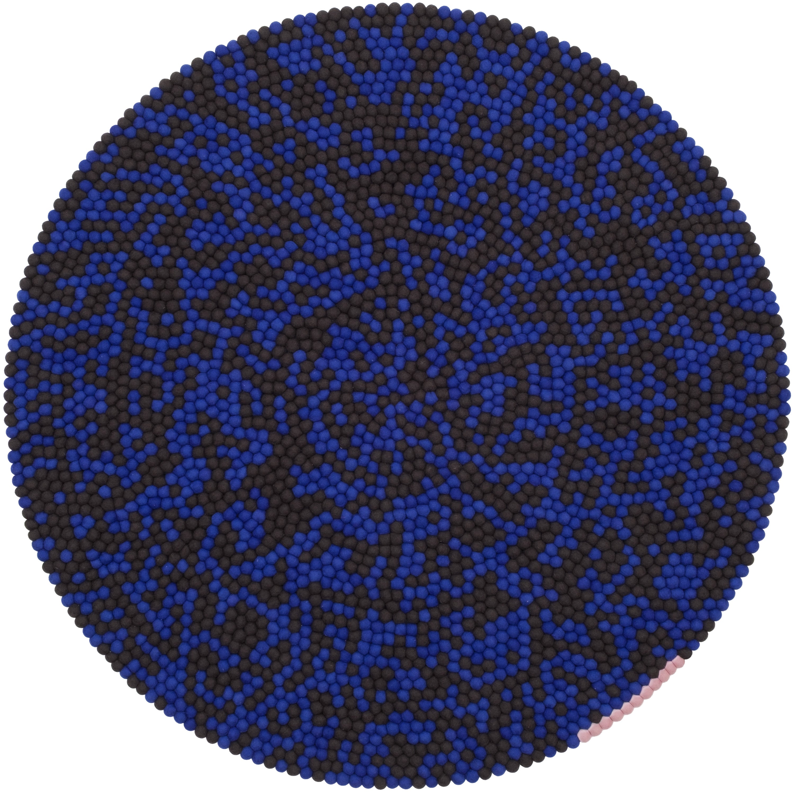 myfelt Ink Filzkugelteppich Blau aus Schurwolle