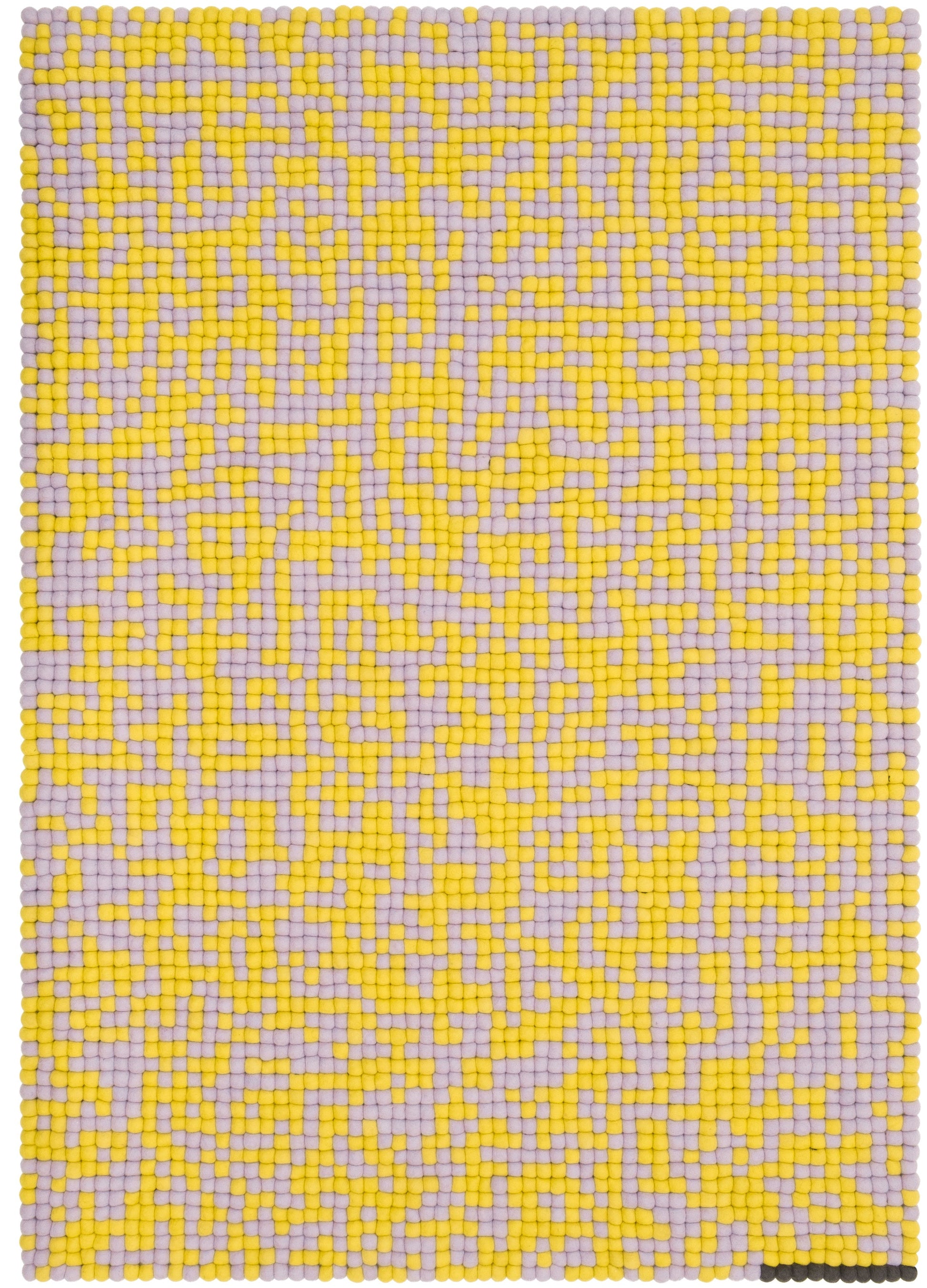 myfelt Zest Filzkugelteppich Lila, Gelb aus Schurwolle
