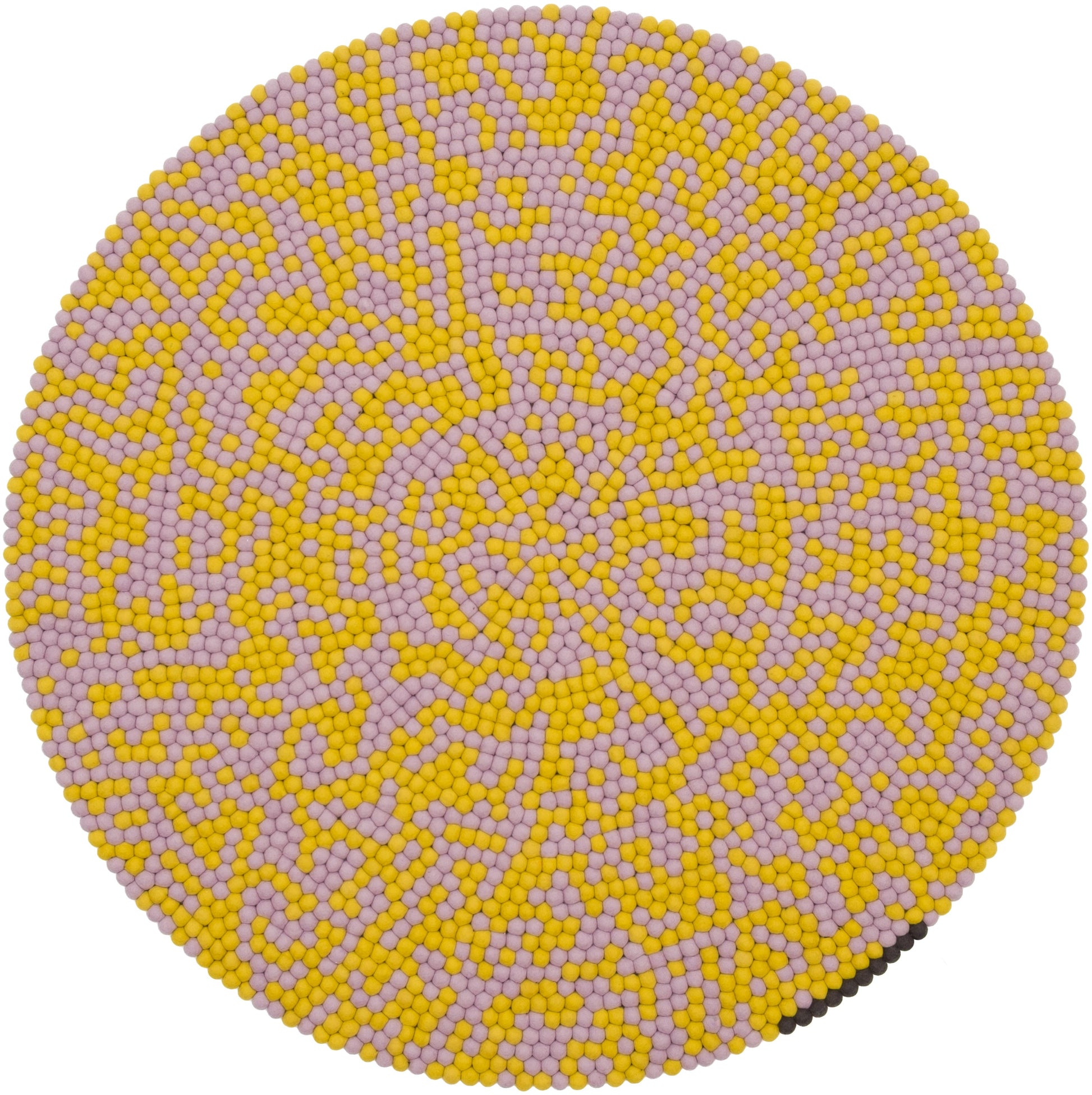 myfelt Zest Filzkugelteppich Lila, Gelb aus Schurwolle