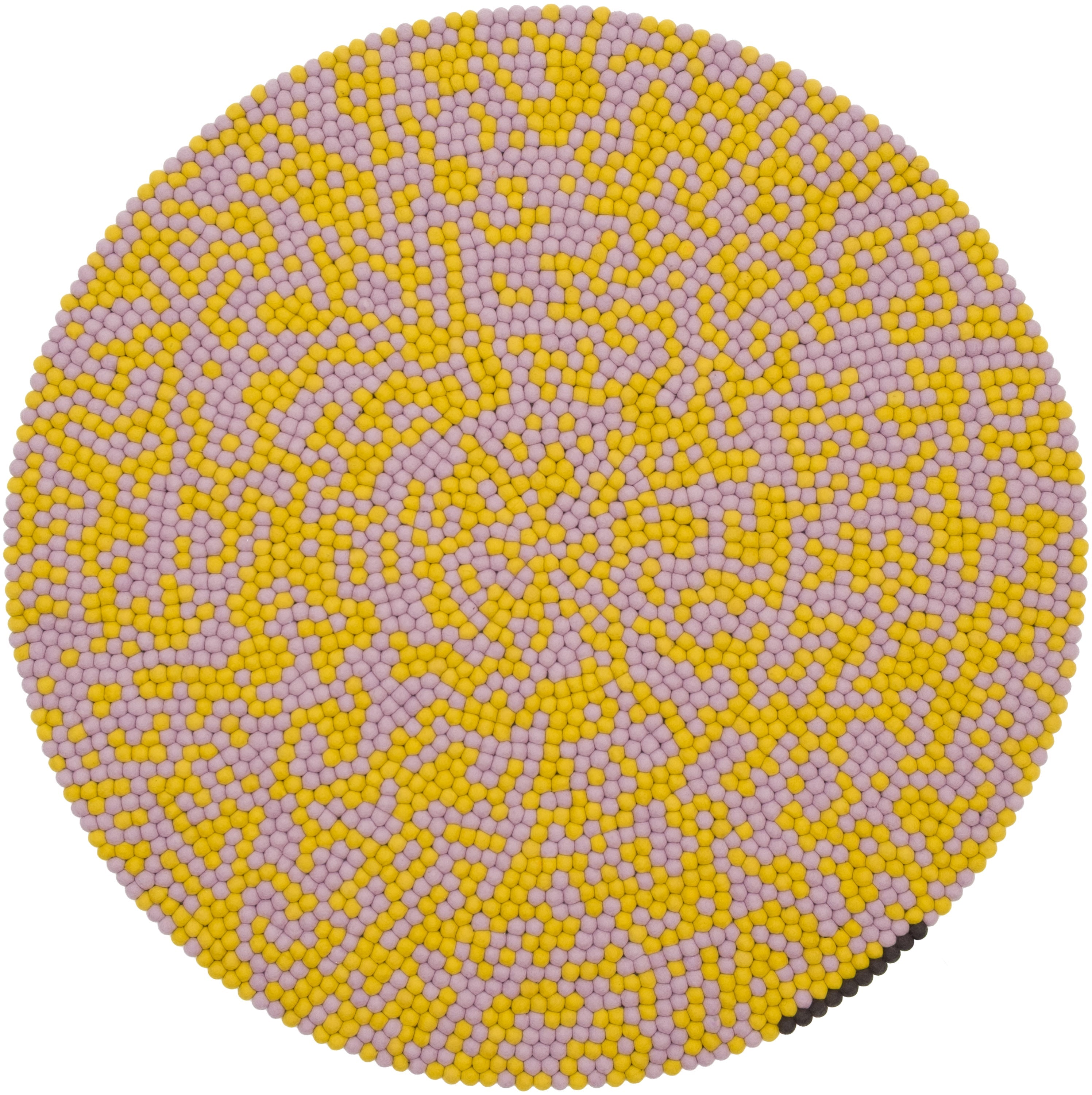myfelt Zest Filzkugelteppich Lila, Gelb aus Schurwolle