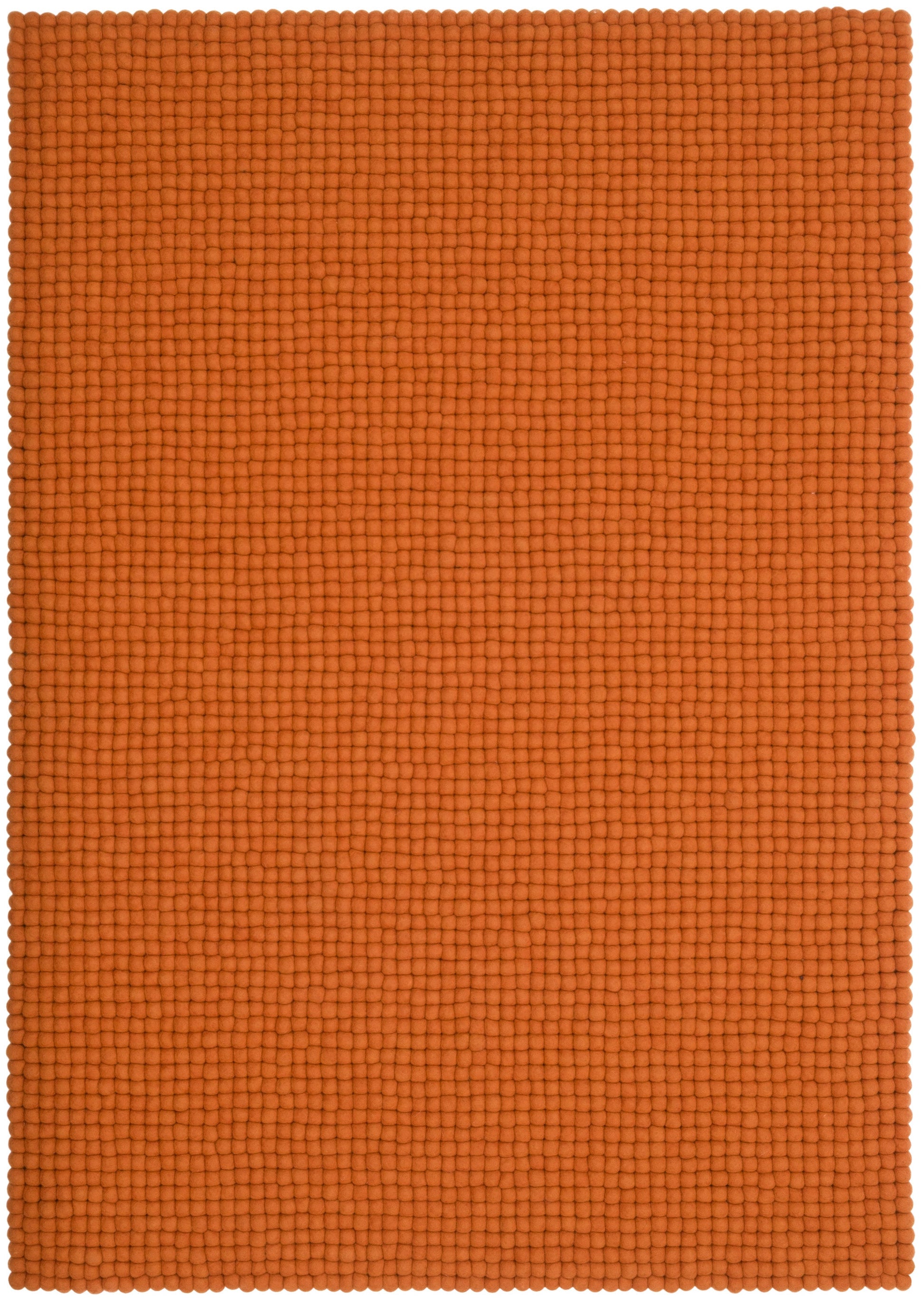 myfelt Afra Filzkugelteppich Orange aus Schurwolle