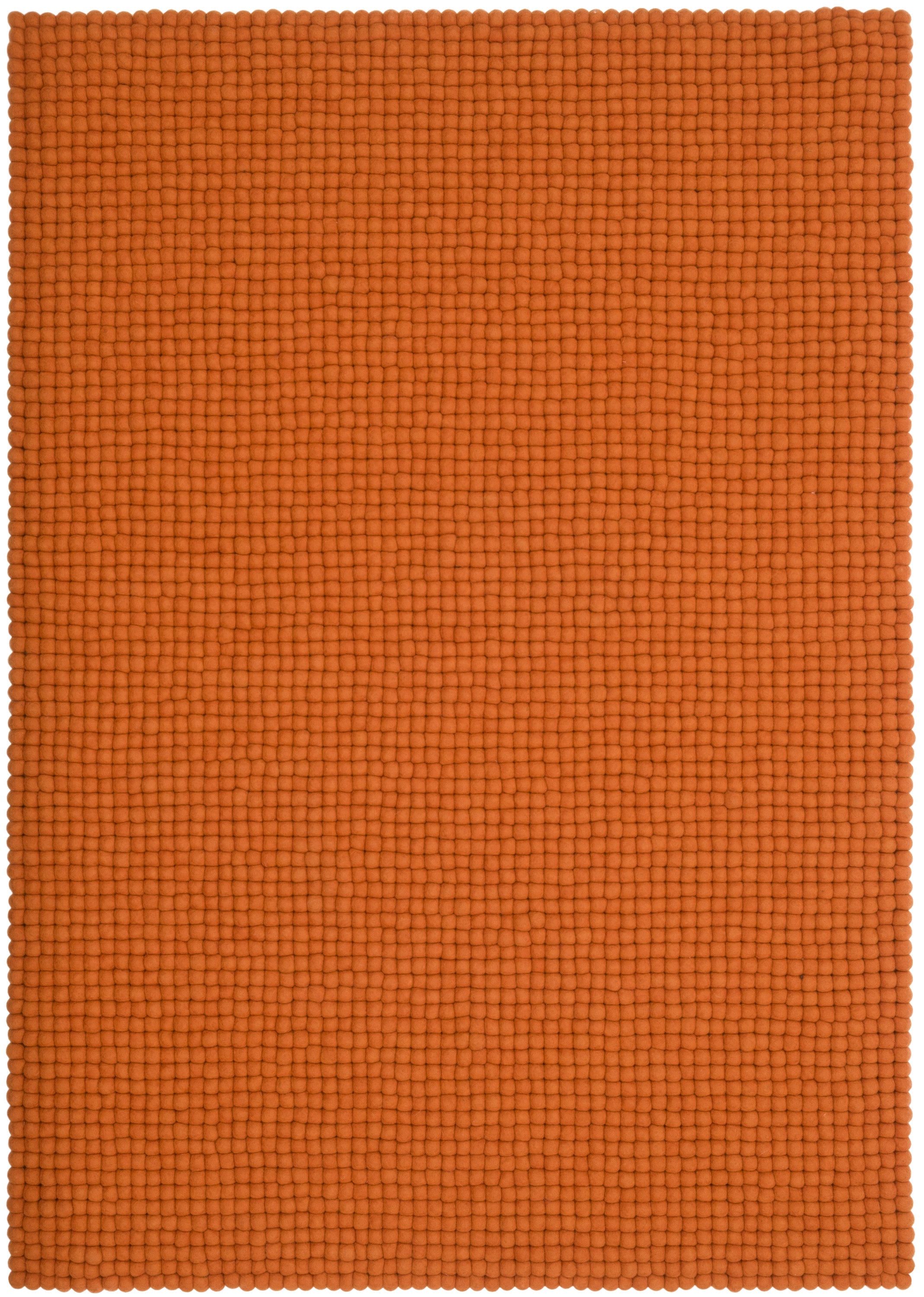 myfelt Afra Filzkugelteppich Orange aus Schurwolle