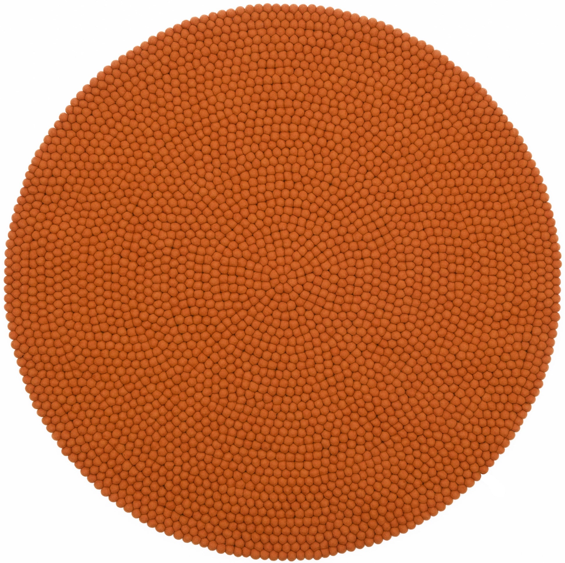 myfelt Afra Filzkugelteppich Orange aus Schurwolle