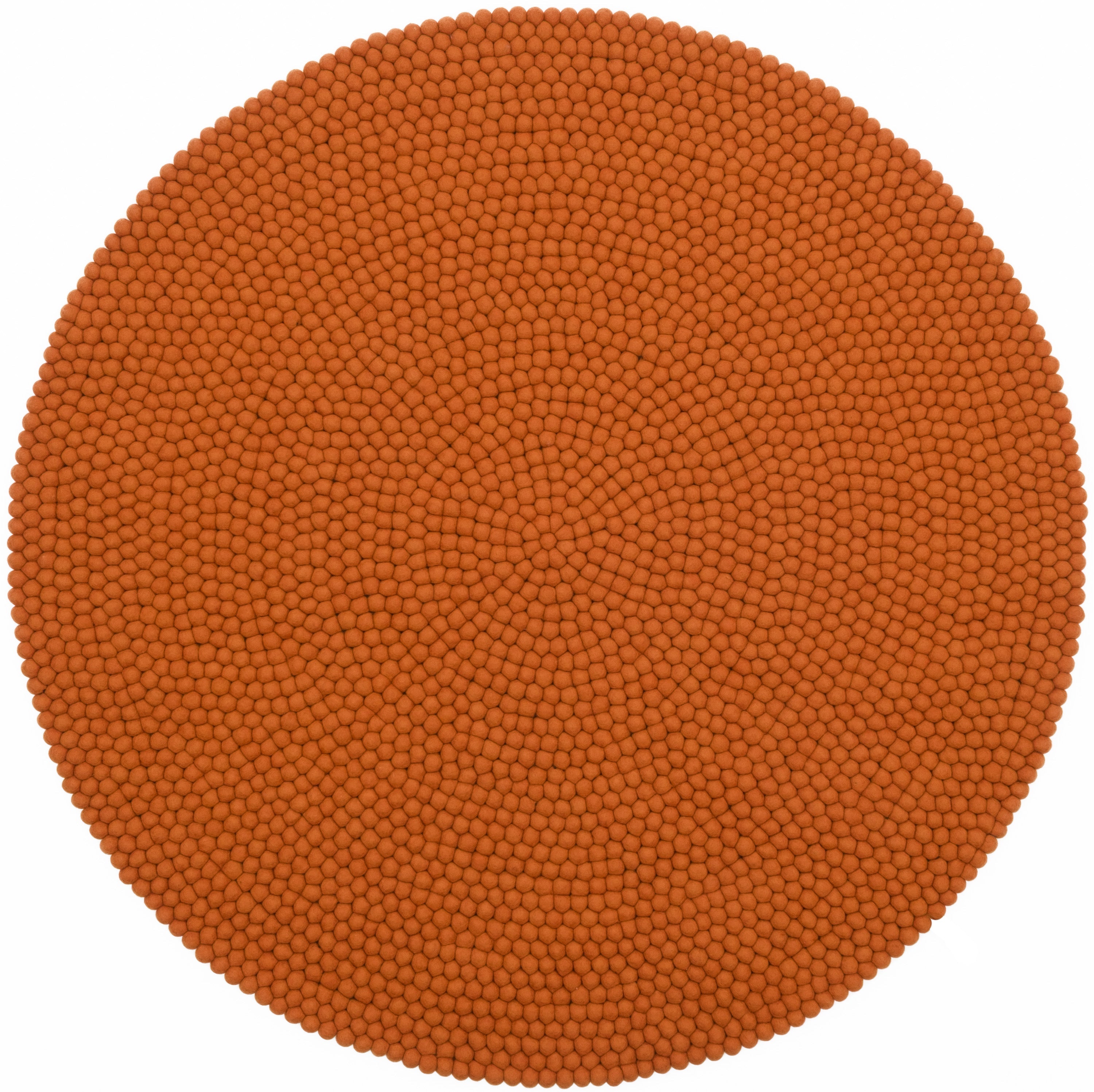 myfelt Afra Filzkugelteppich Orange aus Schurwolle