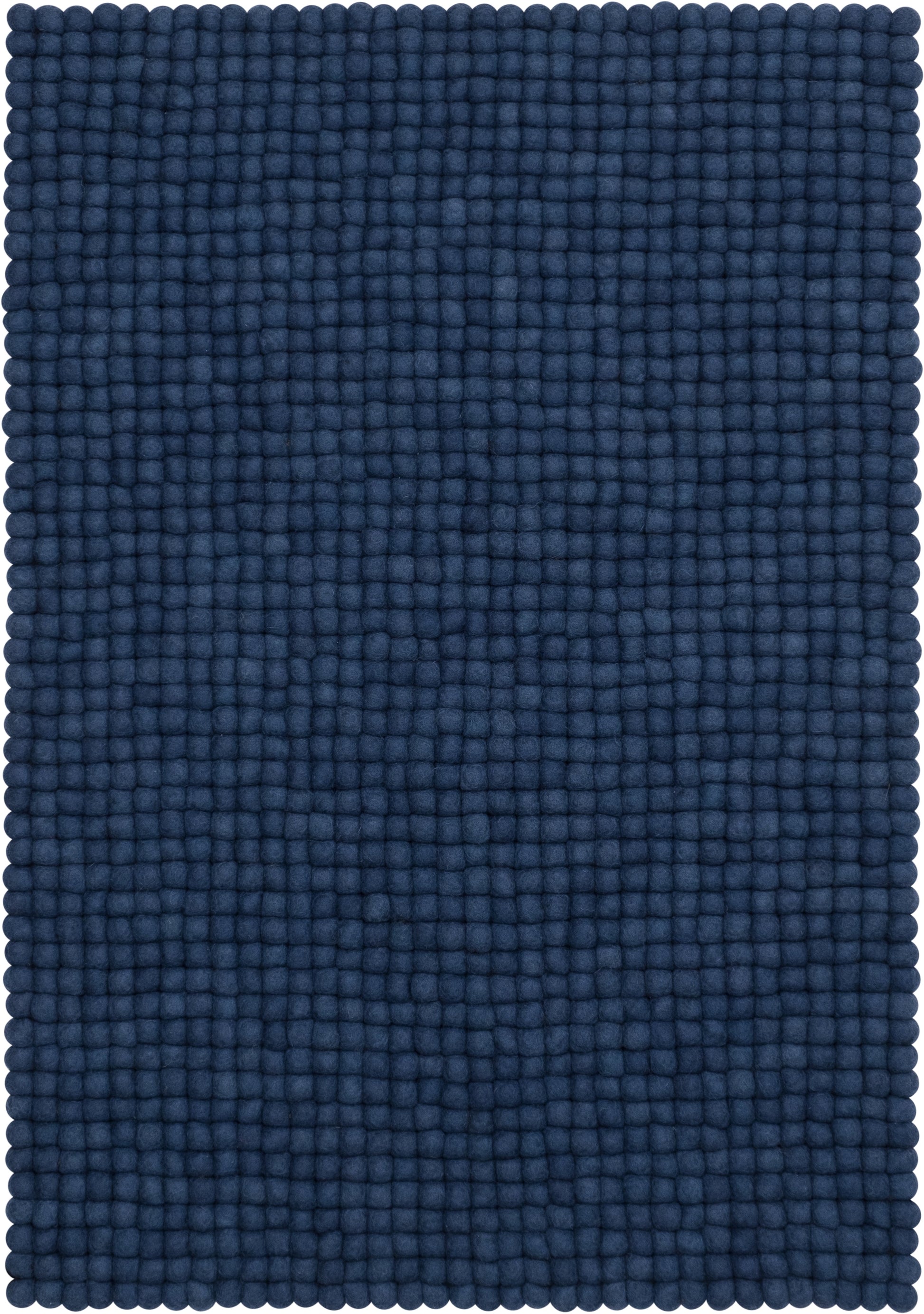 myfelt Alva Filzkugelteppich Blau aus Schurwolle