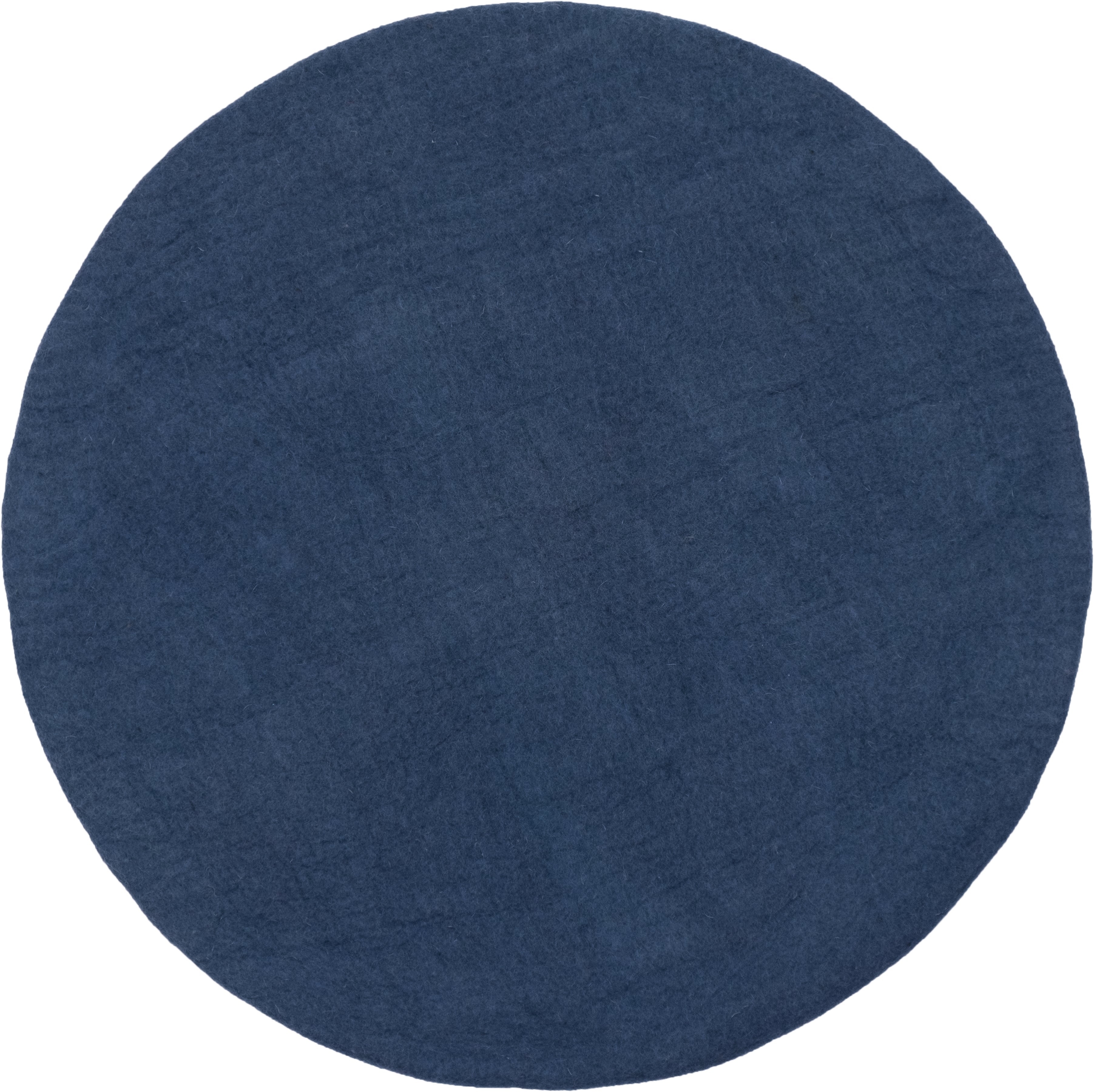 myfelt Alva Filzkugelteppich Blau aus Schurwolle
