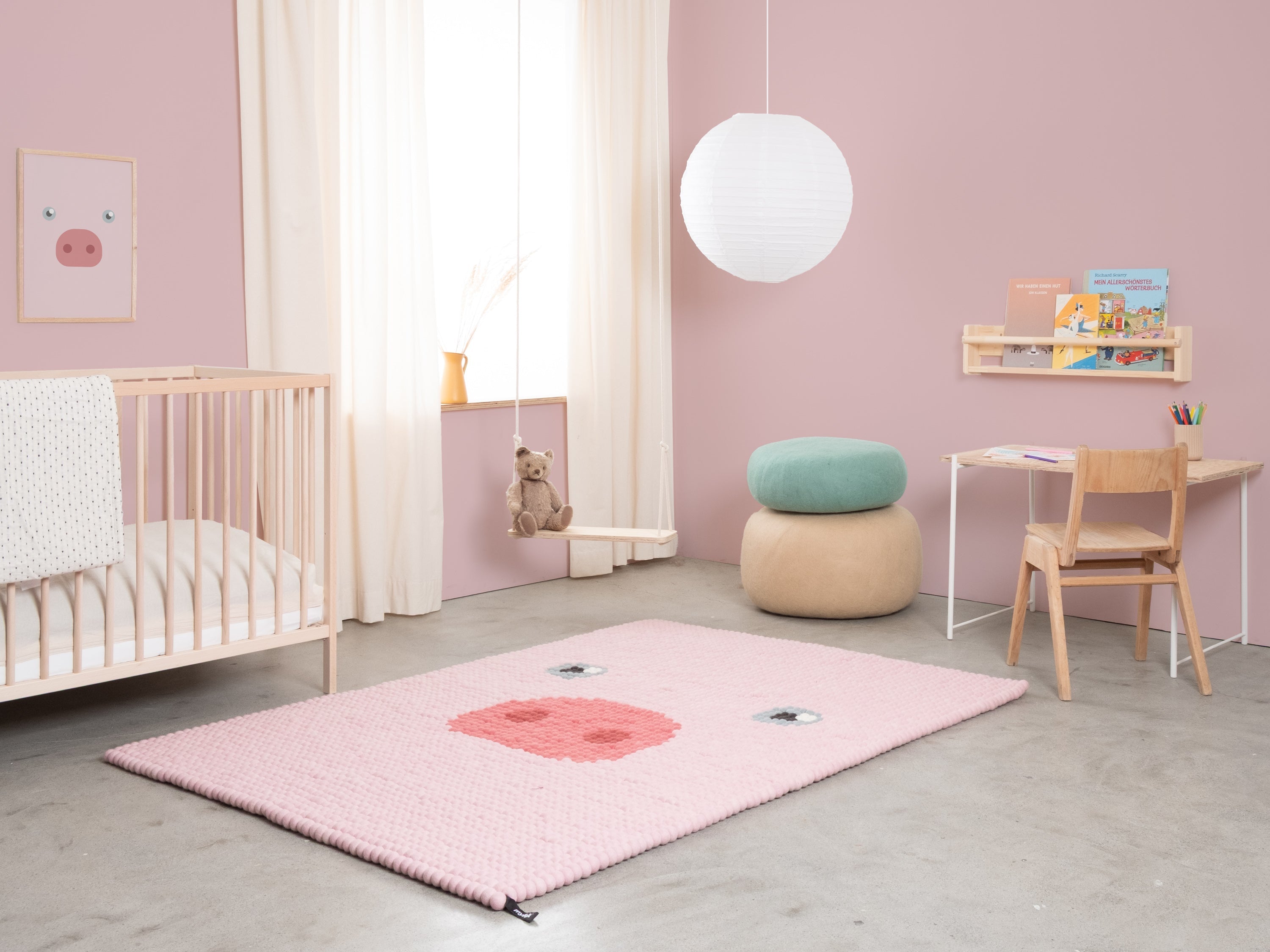 myfelt Friedrich Filzkugelteppich Rosa aus Schurwolle – Bild 6