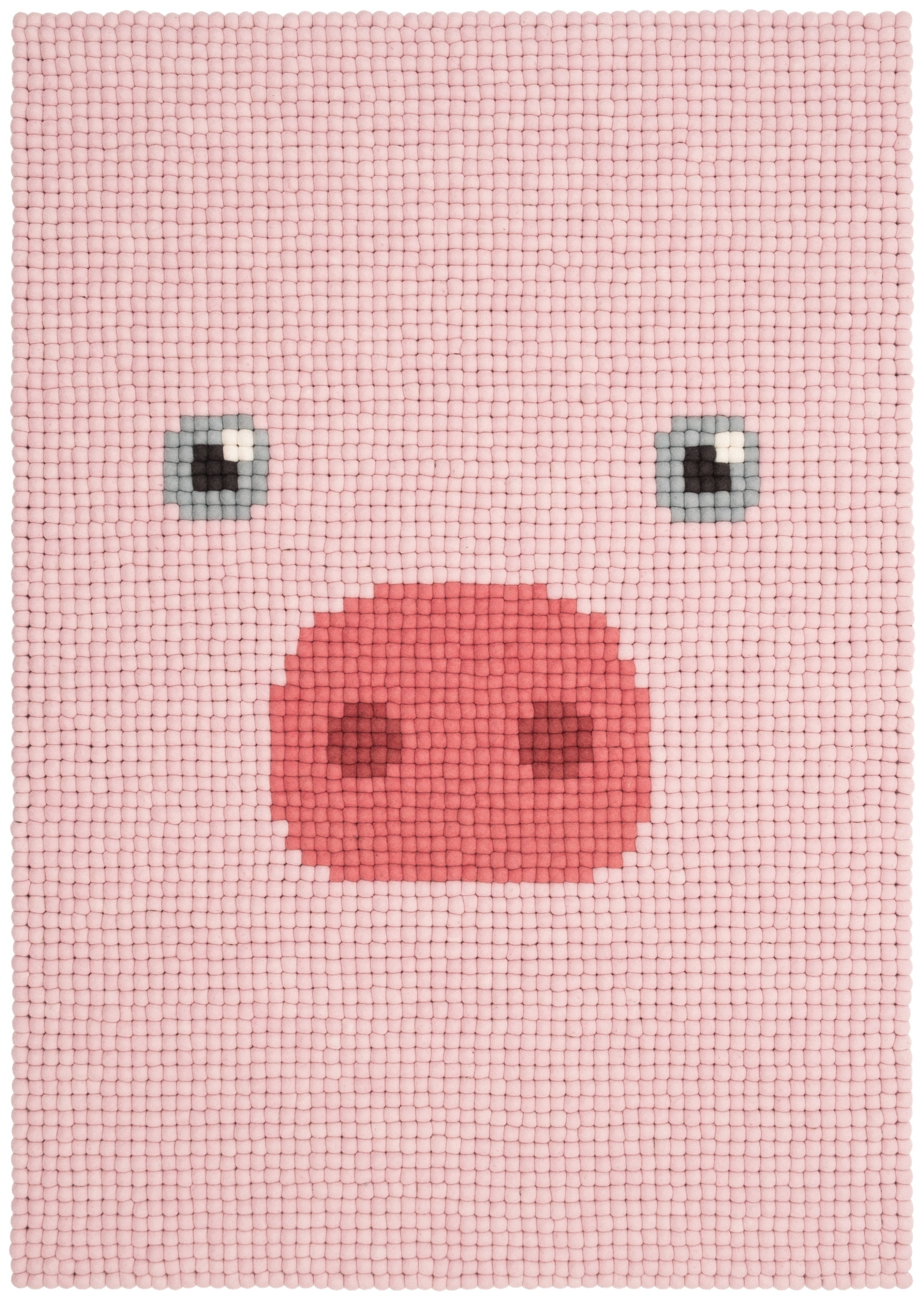 myfelt Friedrich Filzkugelteppich Rosa aus Schurwolle