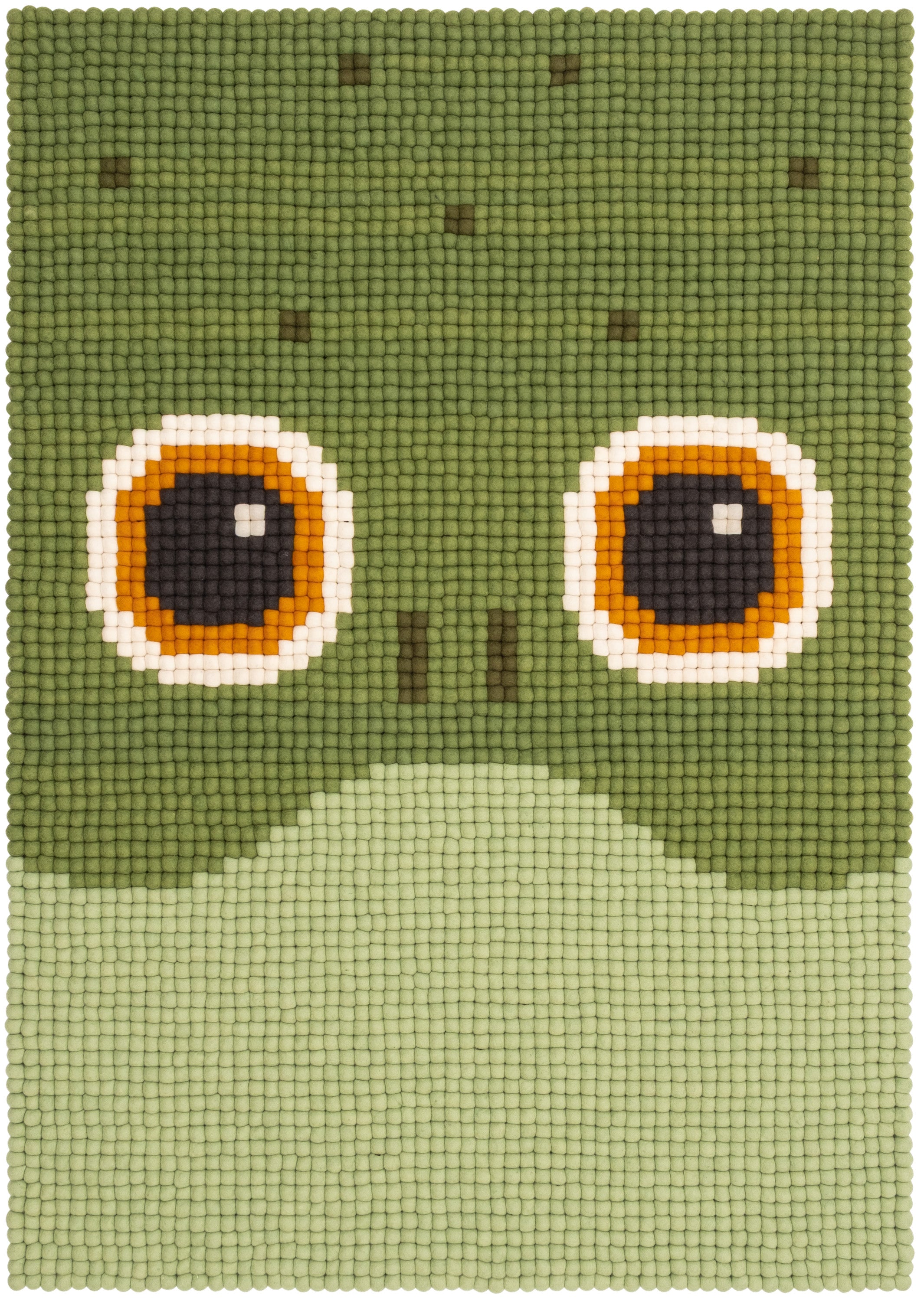 myfelt Käthe Filzkugelteppich Grün aus Schurwolle