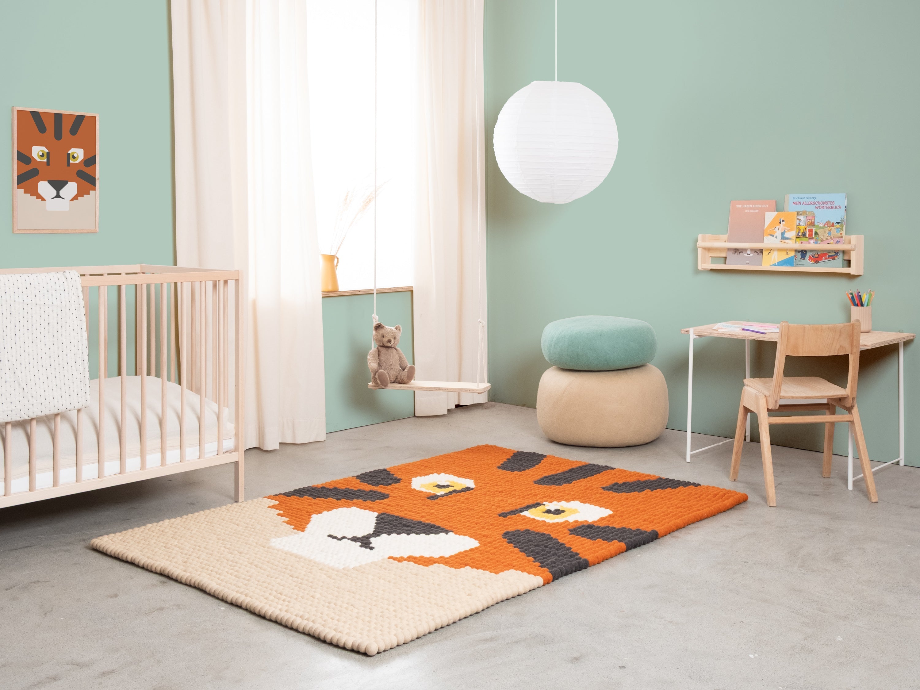 myfelt Shira Filzkugelteppich Rot, Orange aus Schurwolle – Bild 6