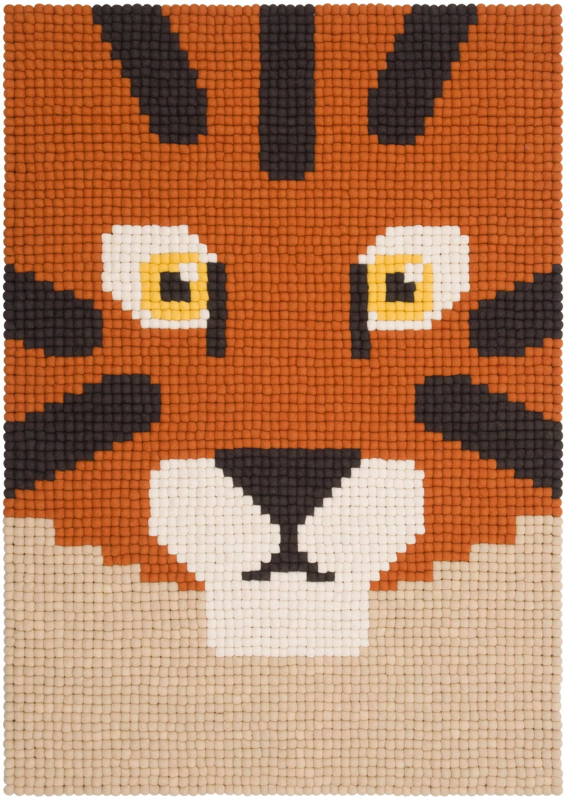 myfelt Shira Filzkugelteppich Rot, Orange aus Schurwolle