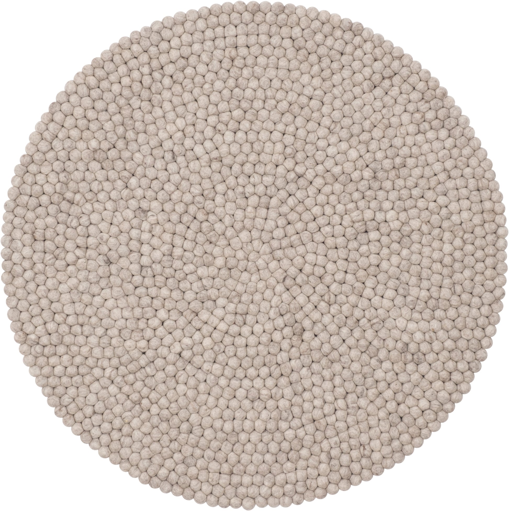 myfelt Béla Filzkugelteppich Grau, Beige aus Schurwolle