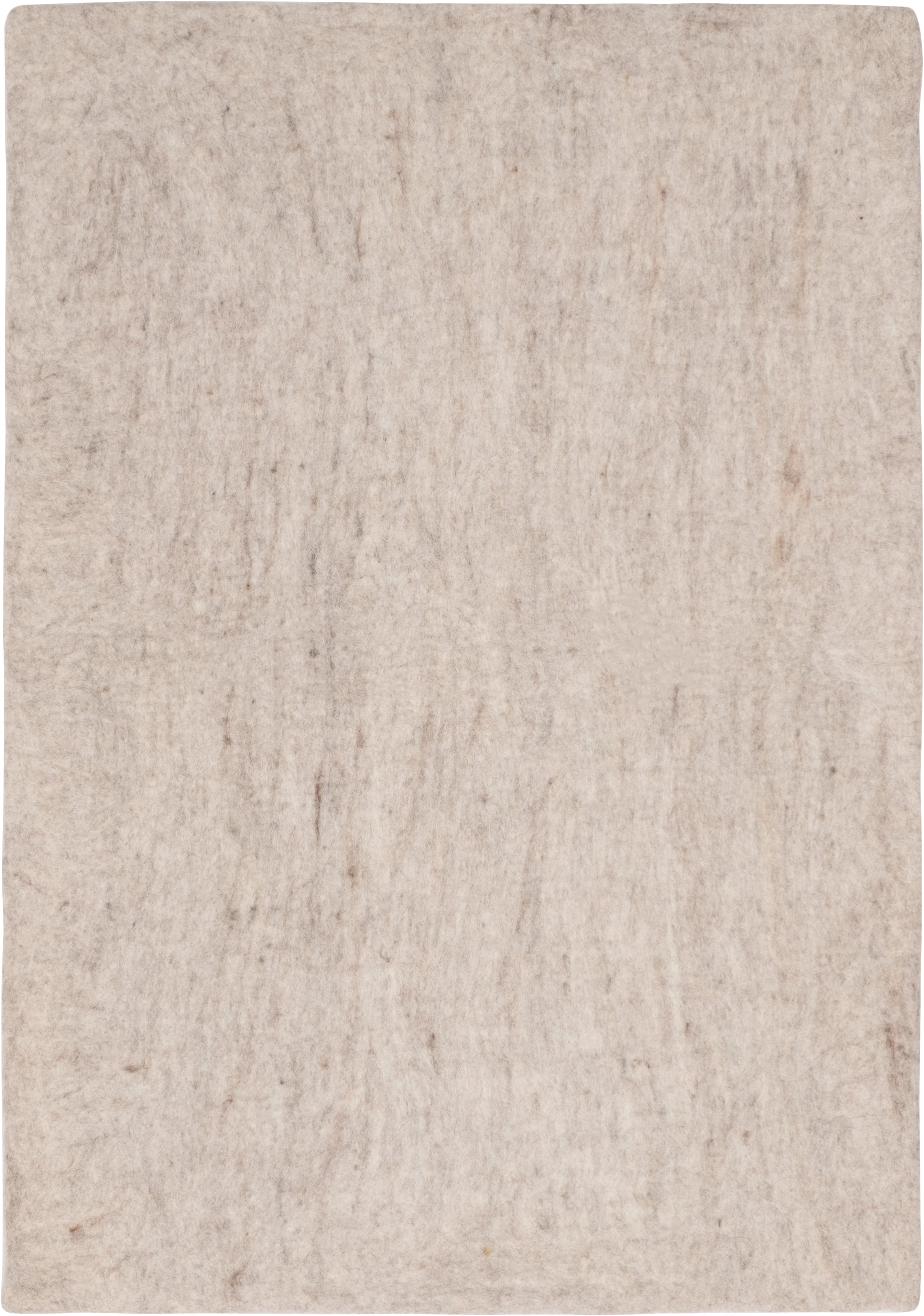 myfelt Béla Filzkugelteppich Beige aus Schurwolle