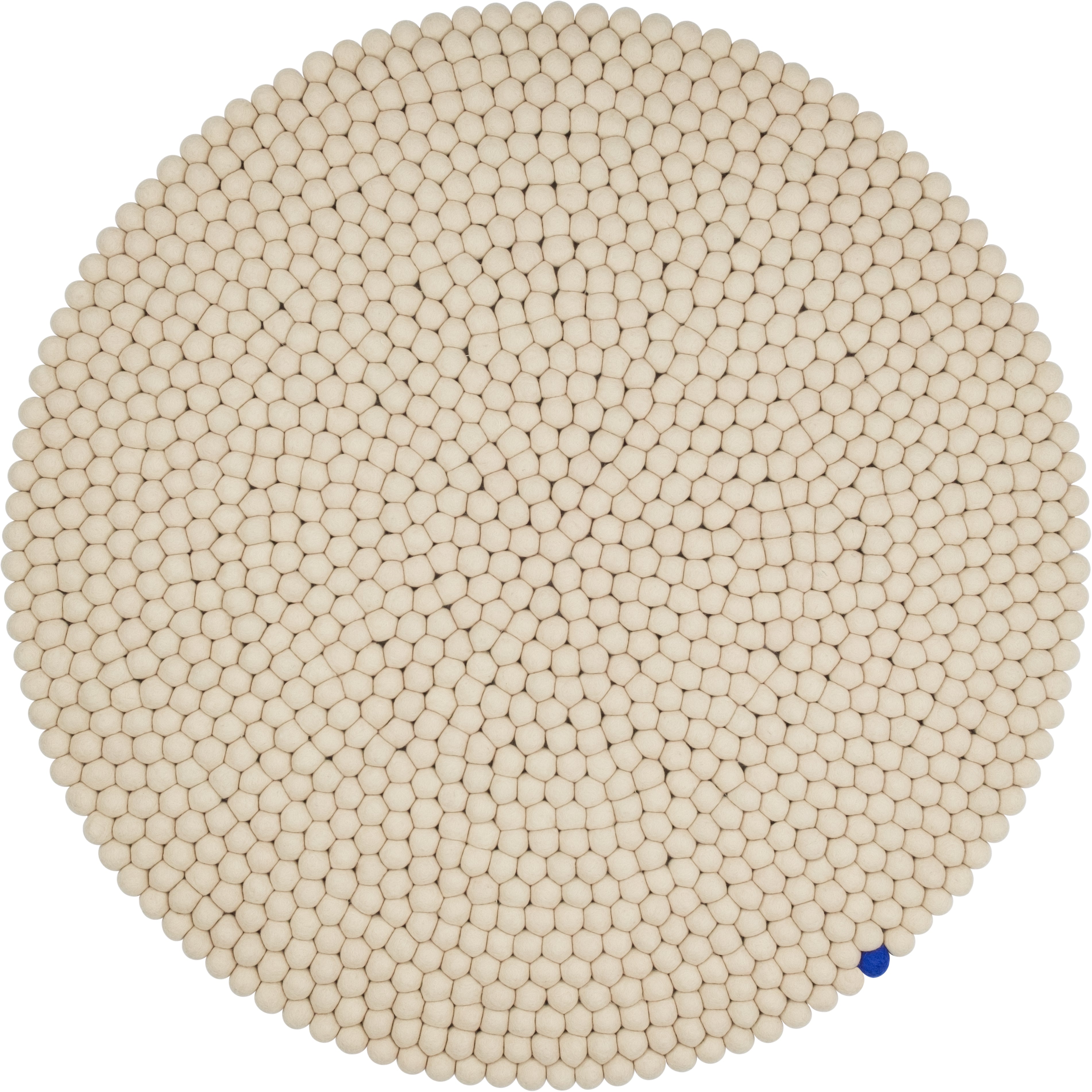 myfelt Big One Filzkugelteppich Beige aus Schurwolle