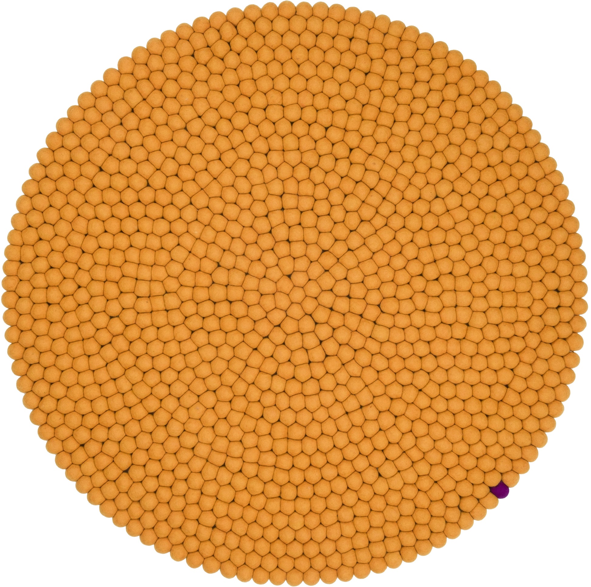 myfelt Big One Filzkugelteppich Gelb aus Schurwolle