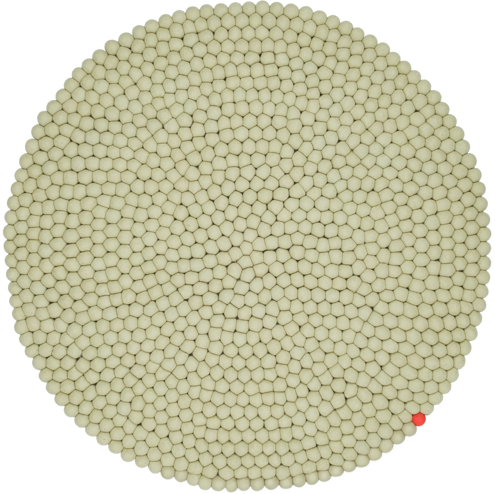 myfelt Big One Filzkugelteppich Beige aus Schurwolle