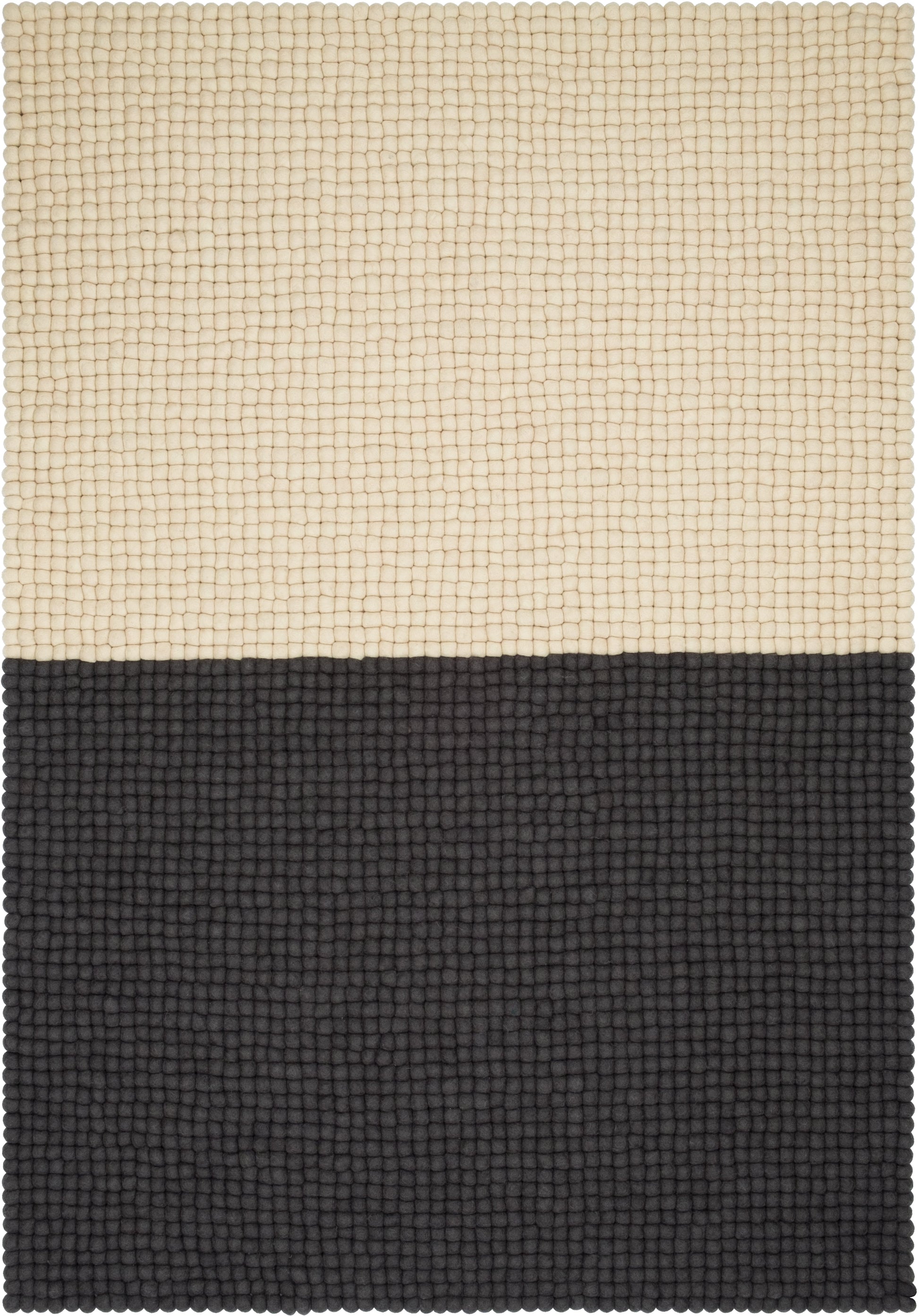 myfelt Contrast Filzkugelteppich aus Schurwolle