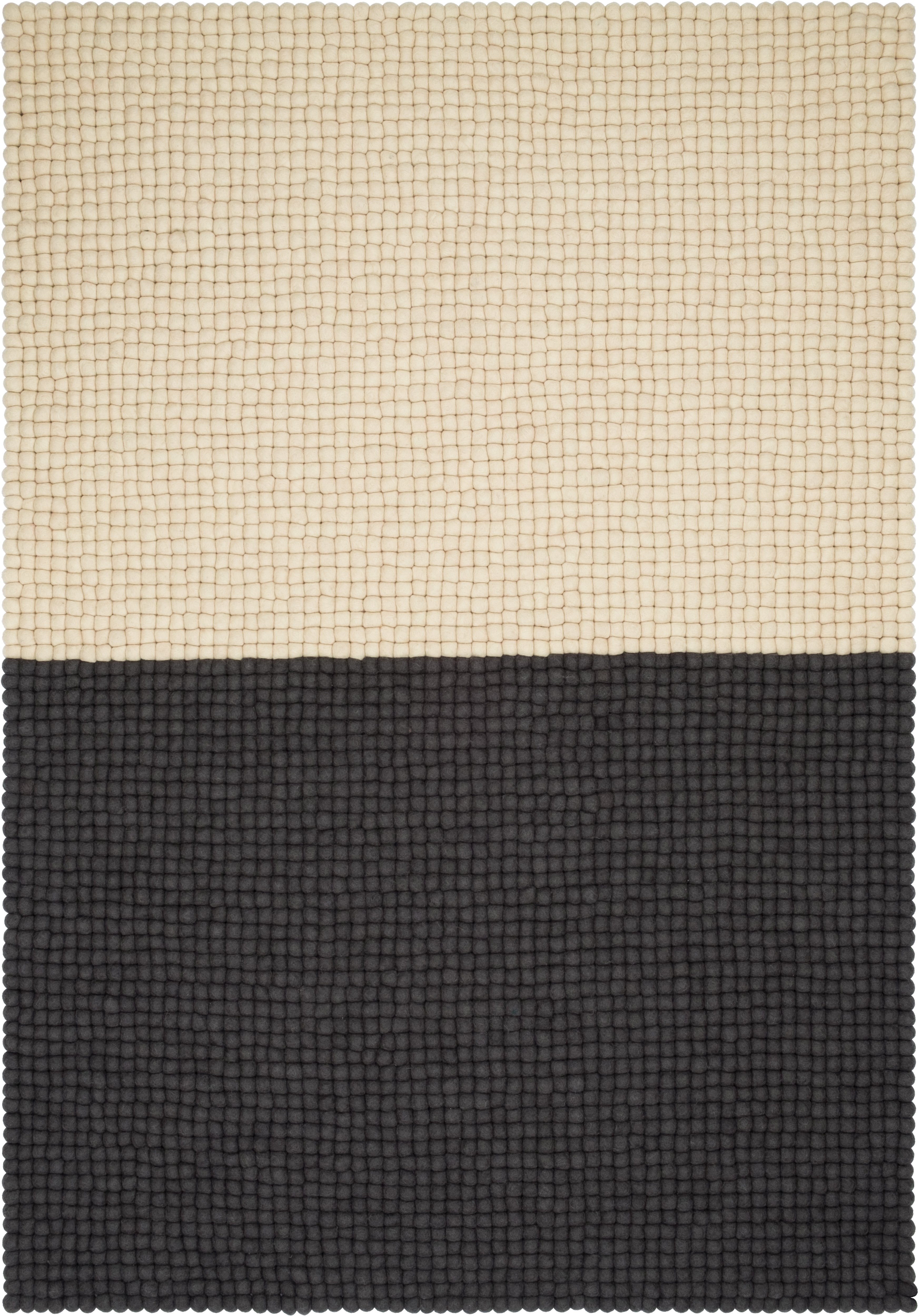 myfelt Contrast Filzkugelteppich aus Schurwolle