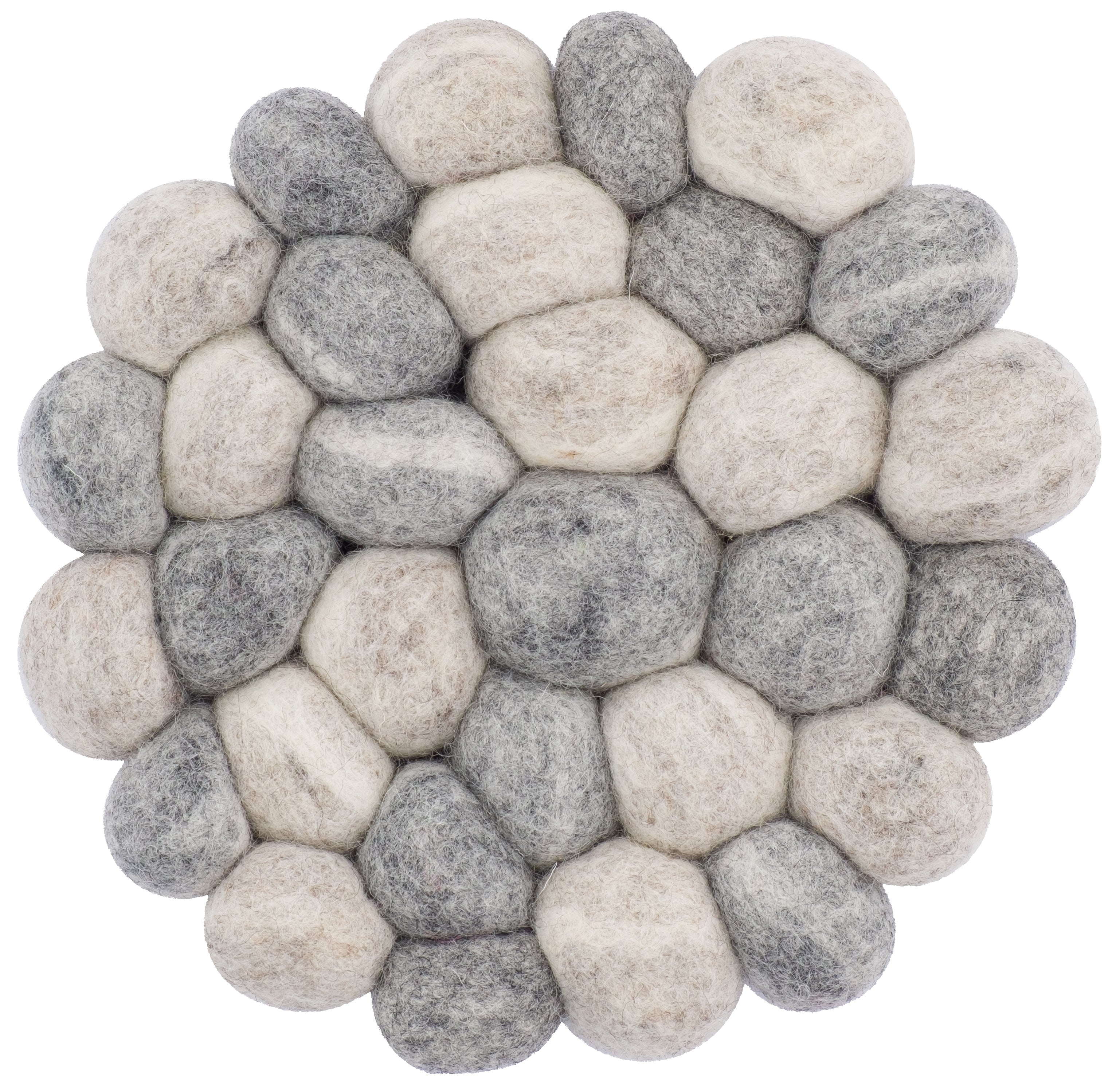 myfelt Ernie Untersetzer Grau, Beige aus Schurwolle