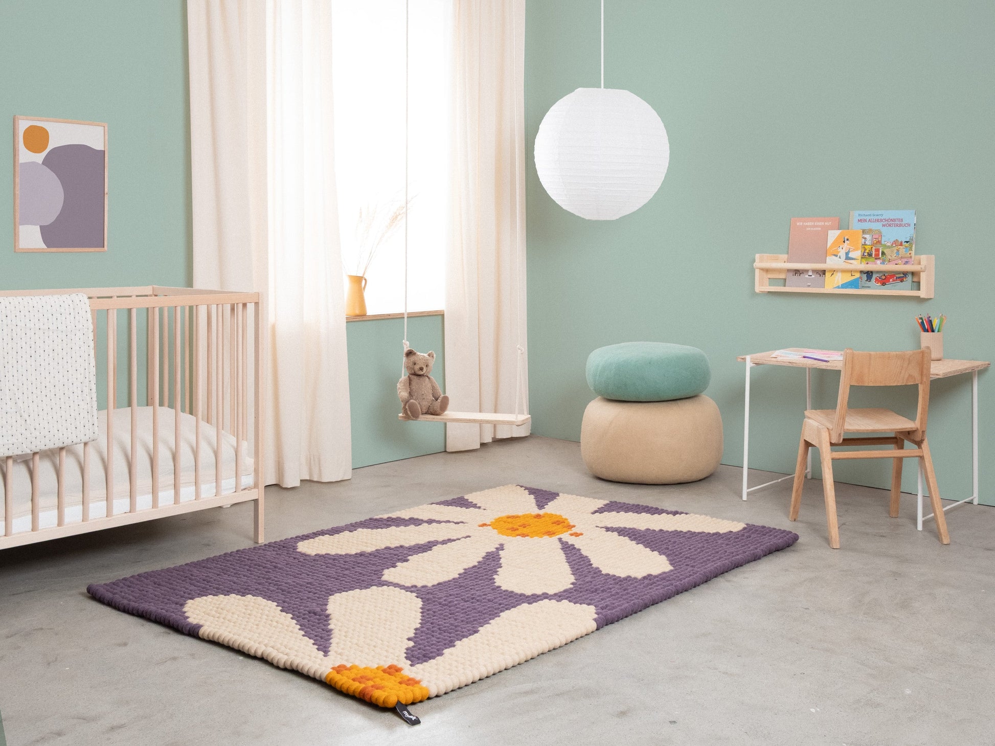 myfelt Daisy Filzkugelteppich aus Schurwolle – Bild 4