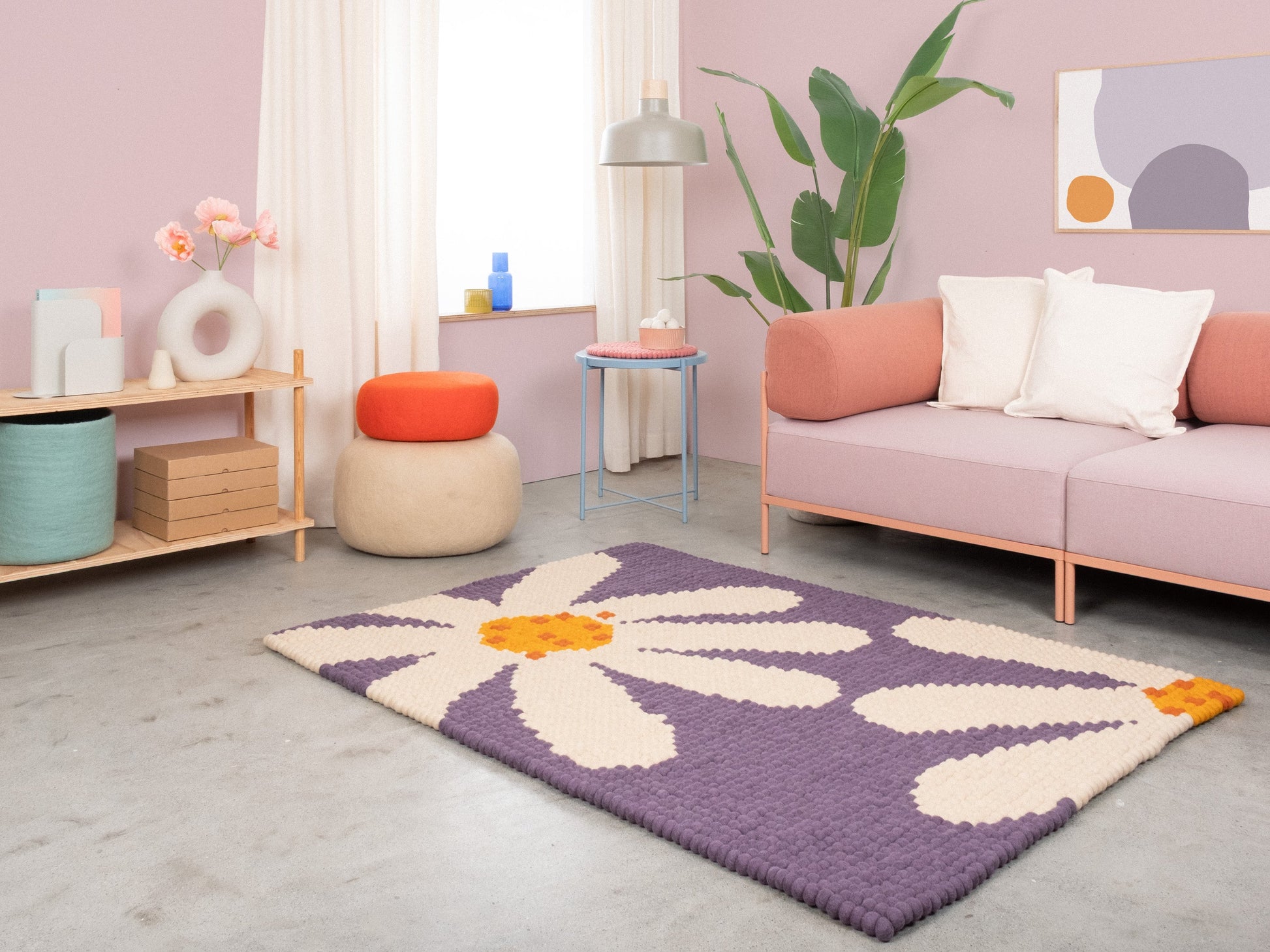 myfelt Daisy Filzkugelteppich aus Schurwolle – Bild 5