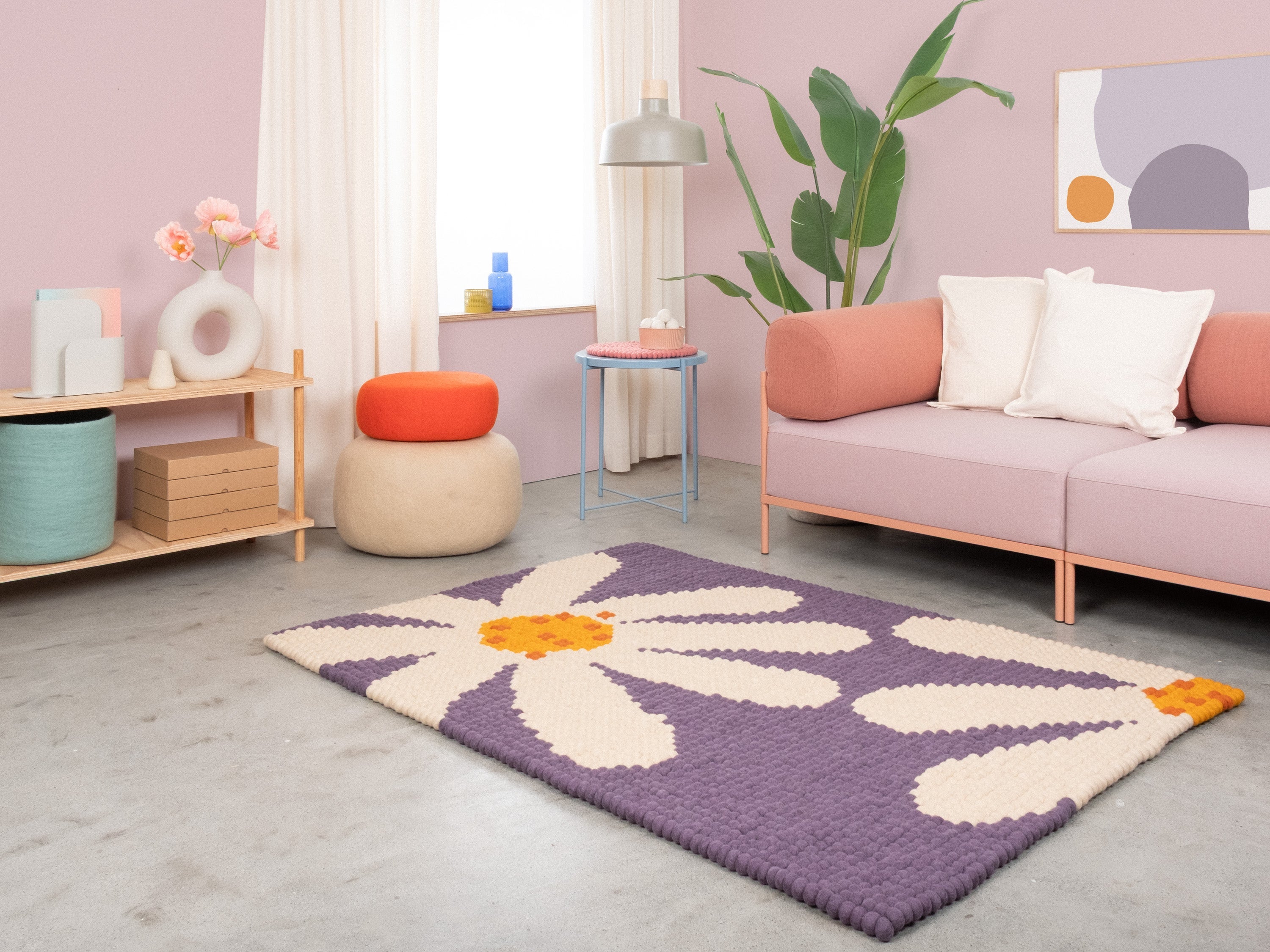 myfelt Daisy Filzkugelteppich aus Schurwolle – Bild 5