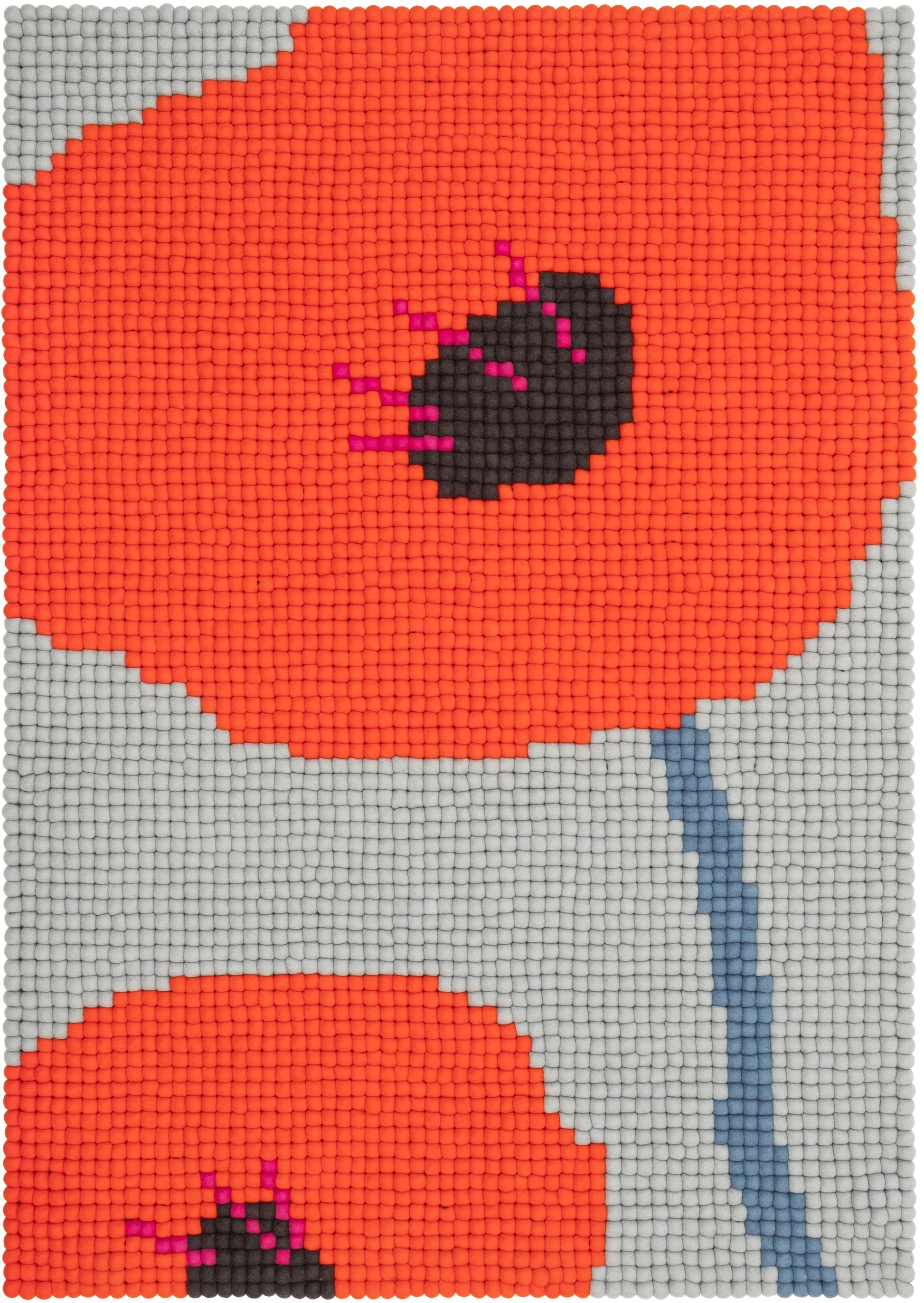 myfelt Poppy Filzkugelteppich Rot aus Schurwolle