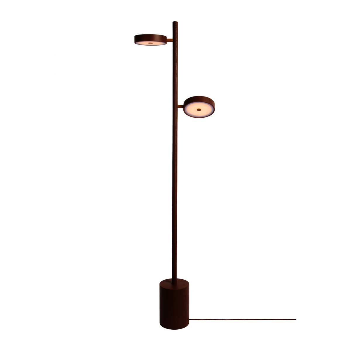 Stehlampe Okinawa Eschenholz LED 2 Schirme von GOOD&MOJO, Gesamtansicht | Taiga