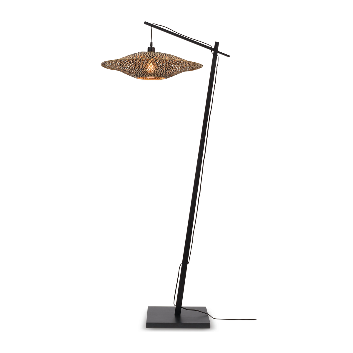 Stehleuchte Bali 60x15, schwarz/natur von GOOD&MOJO, Gesamtansicht | Taiga