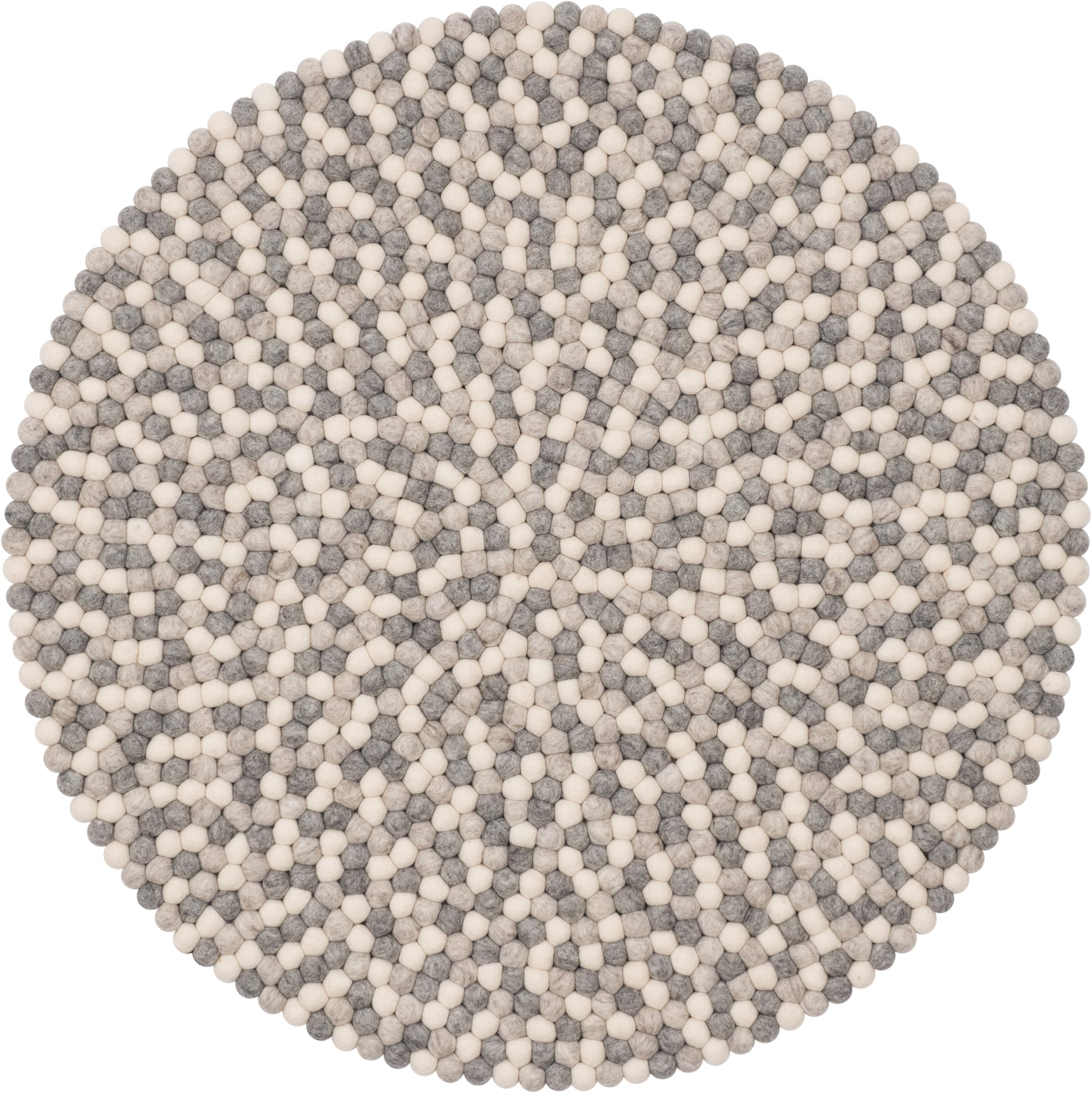 myfelt Hella Filzkugelteppich Grau aus Schurwolle