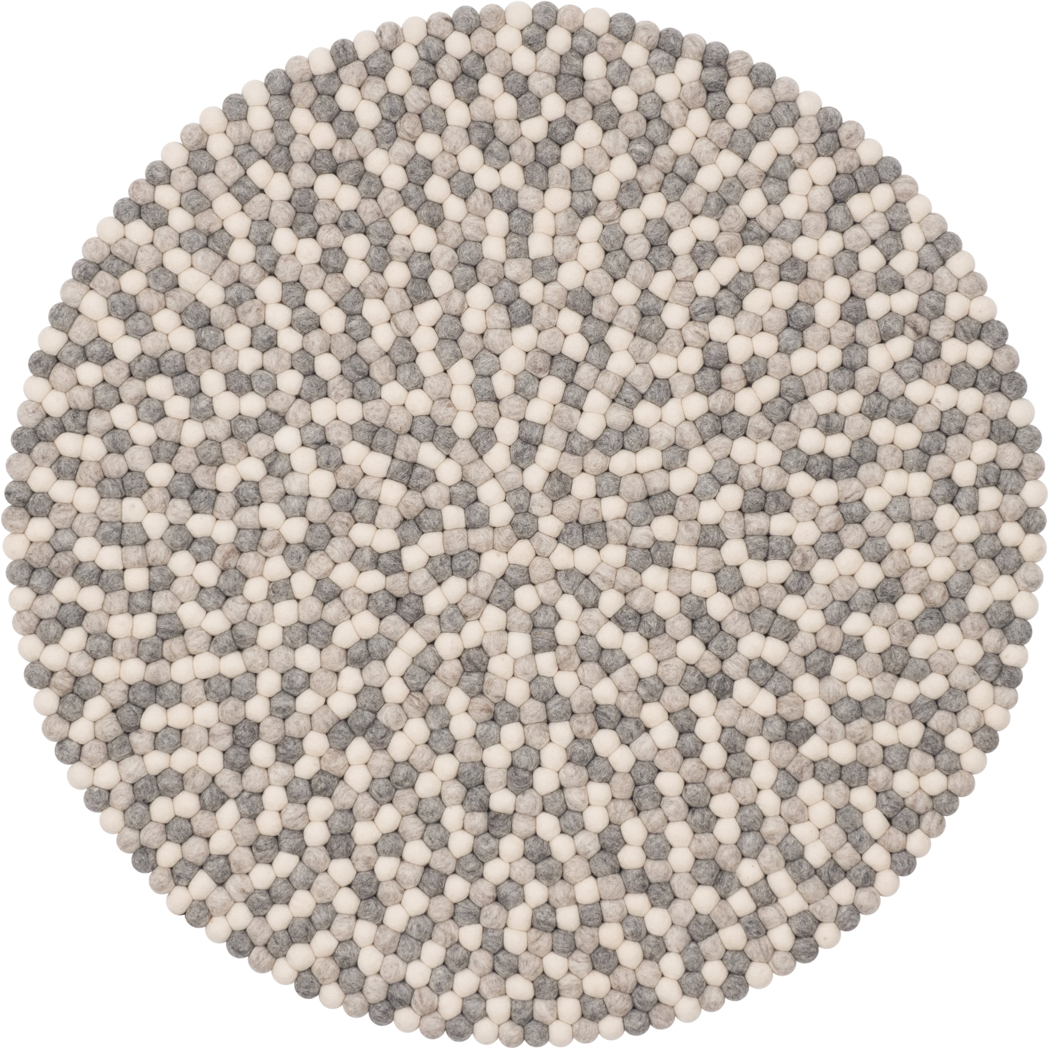 myfelt Hella Filzkugelteppich Grau aus Schurwolle