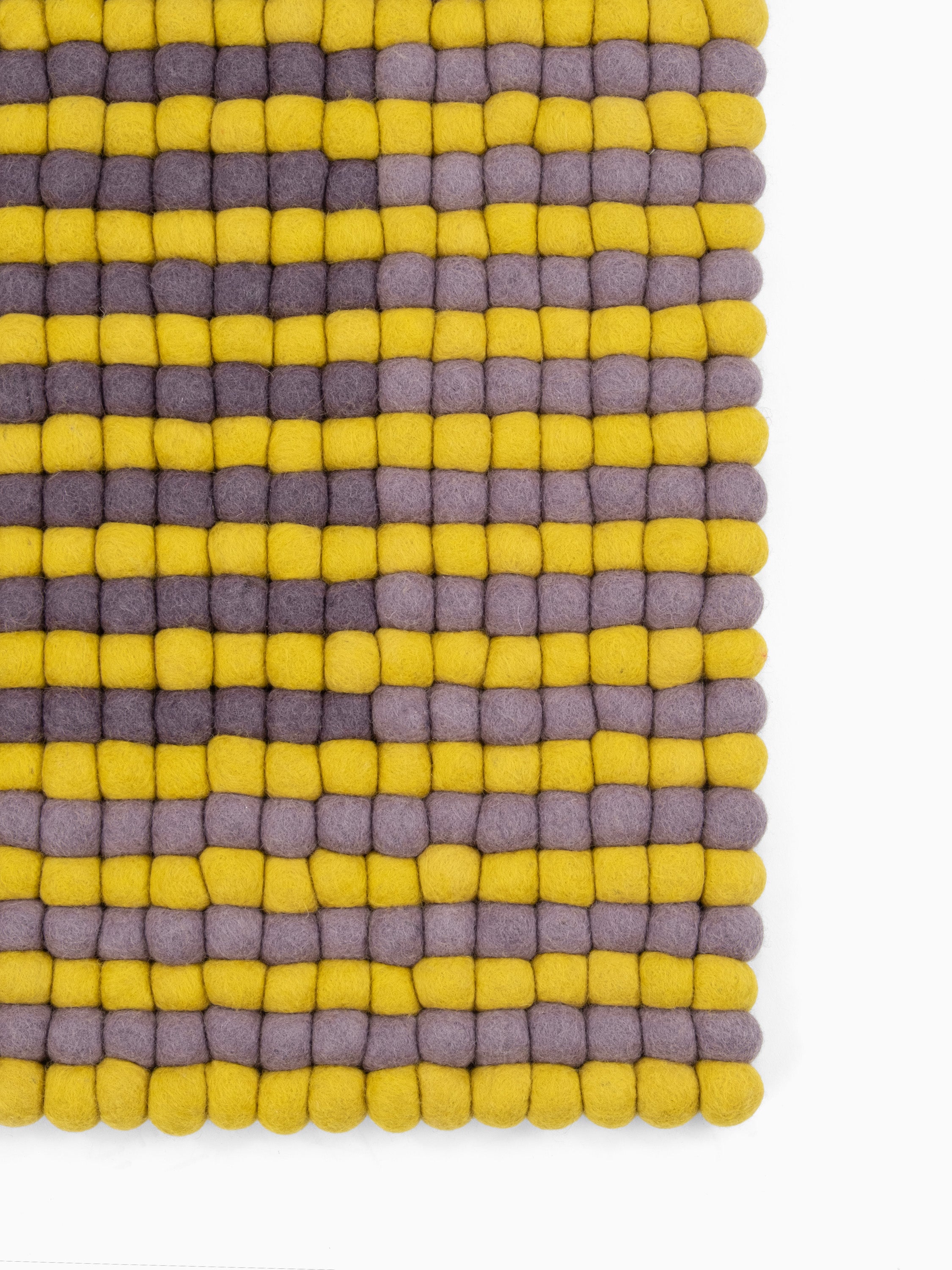 myfelt Provence Filzkugelteppich Blau, Beige aus Schurwolle – Bild 8