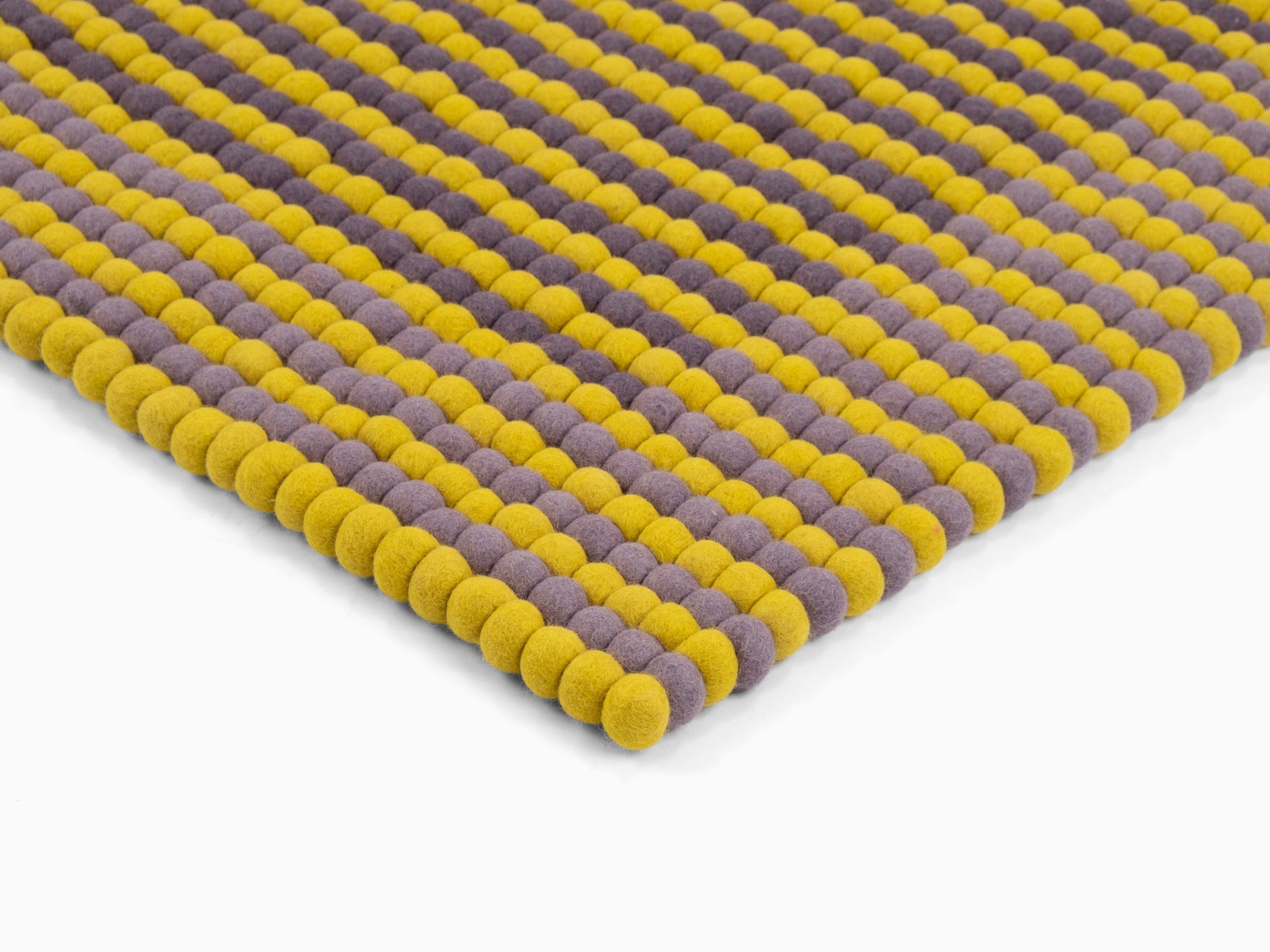 myfelt Provence Filzkugelteppich Blau, Beige aus Schurwolle – Bild 7