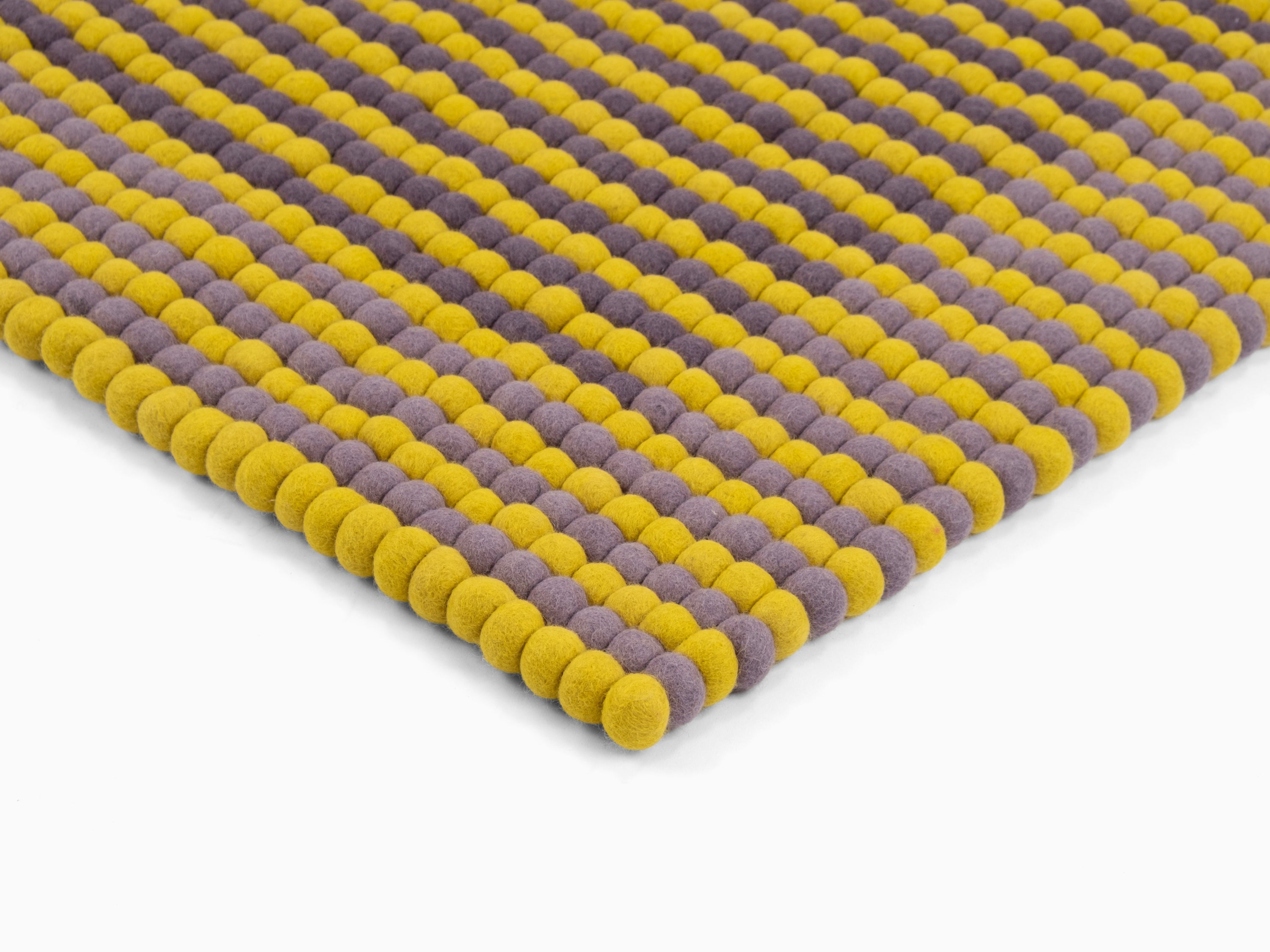 myfelt Provence Filzkugelteppich Blau, Beige aus Schurwolle – Bild 7