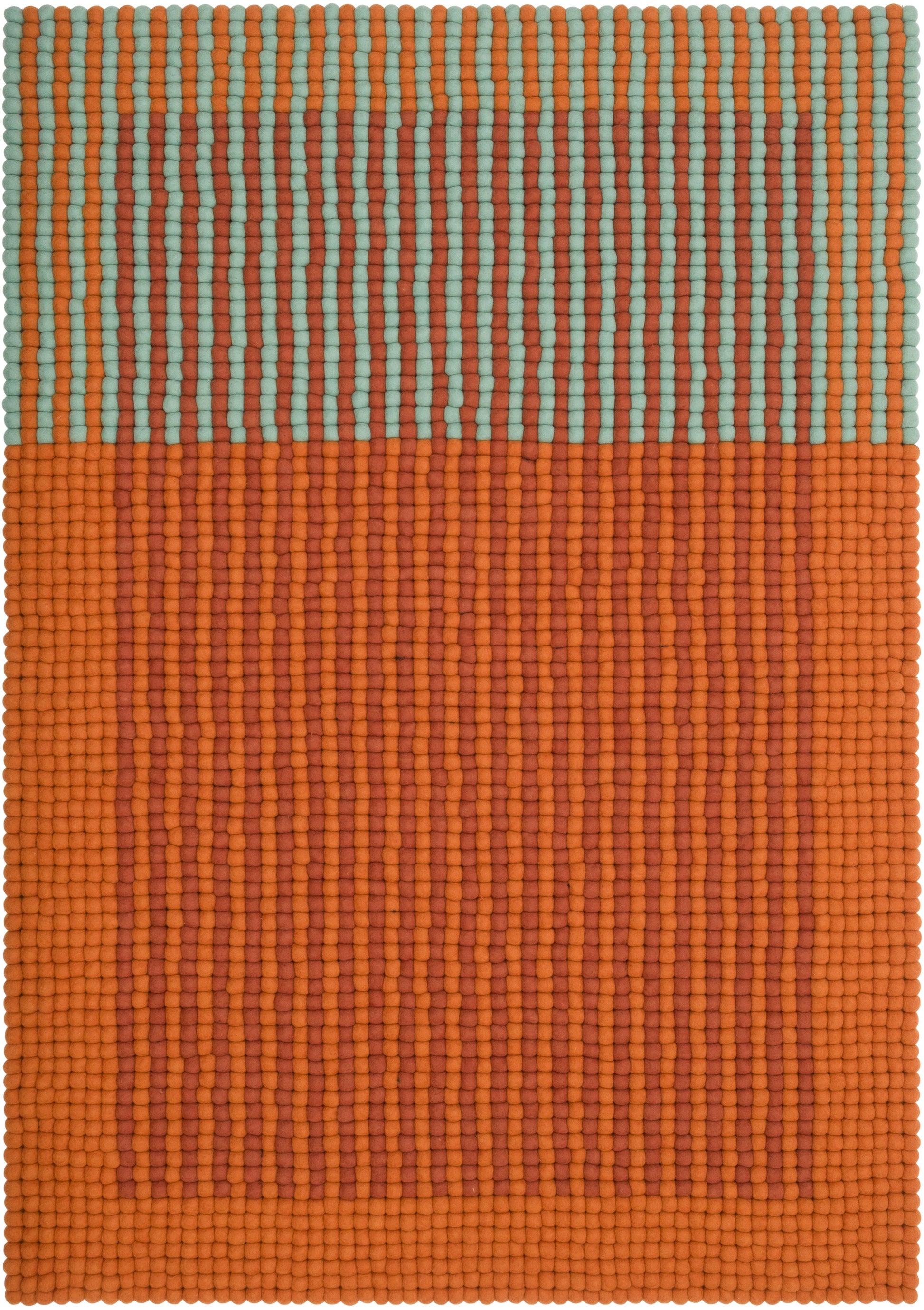 myfelt Sahara Filzkugelteppich Beige, Braun aus Schurwolle