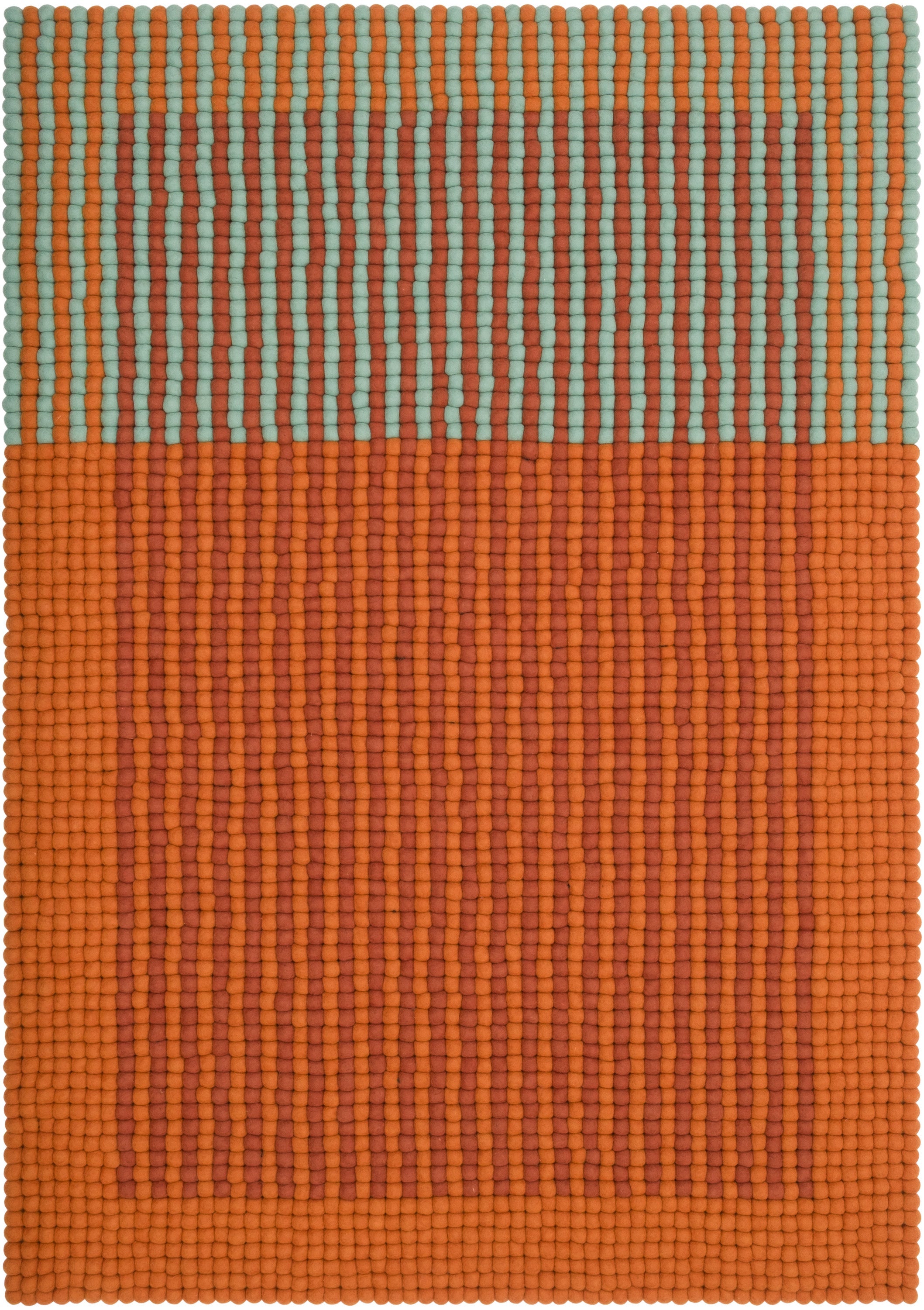 myfelt Sahara Filzkugelteppich Beige, Braun aus Schurwolle