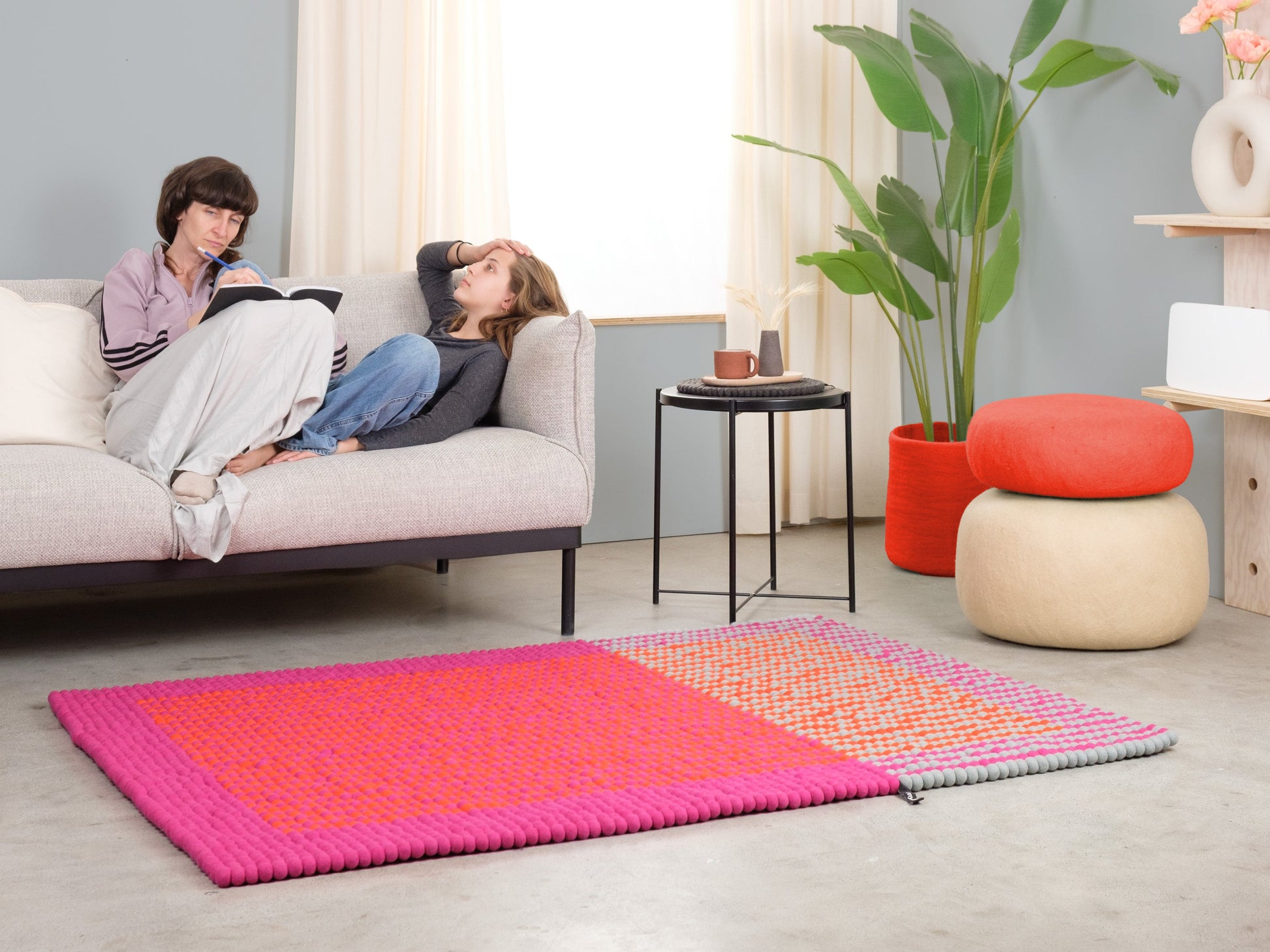 myfelt Tahiti Rugs Blau, Beige aus Schurwolle – Bild 2