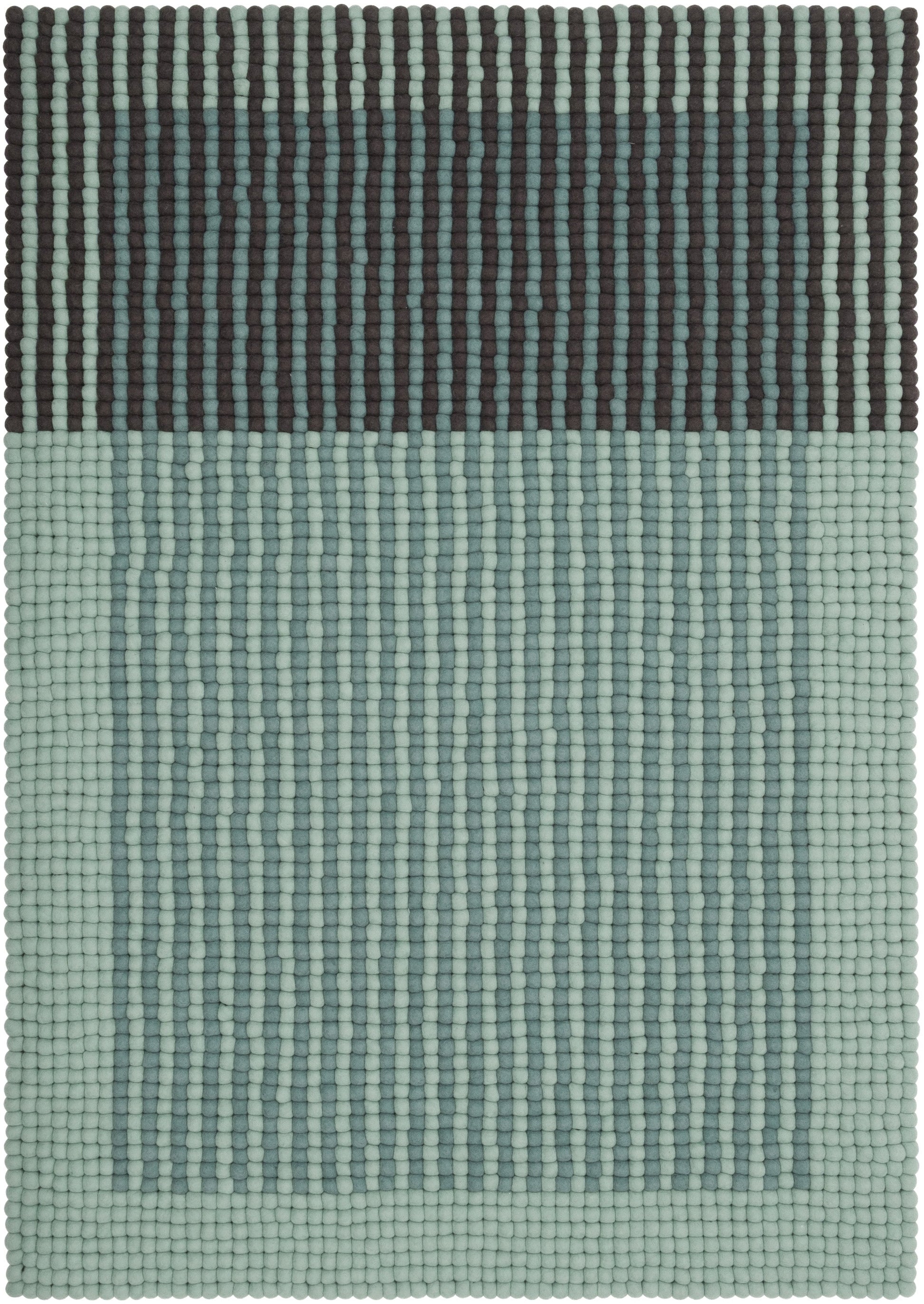 myfelt Yukon Filzkugelteppich Grau, Blau, Grün aus Schurwolle