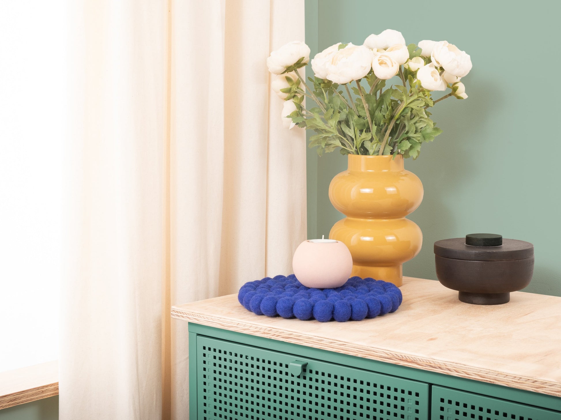 myfelt Isa Untersetzer Blau aus Schurwolle – Bild 5