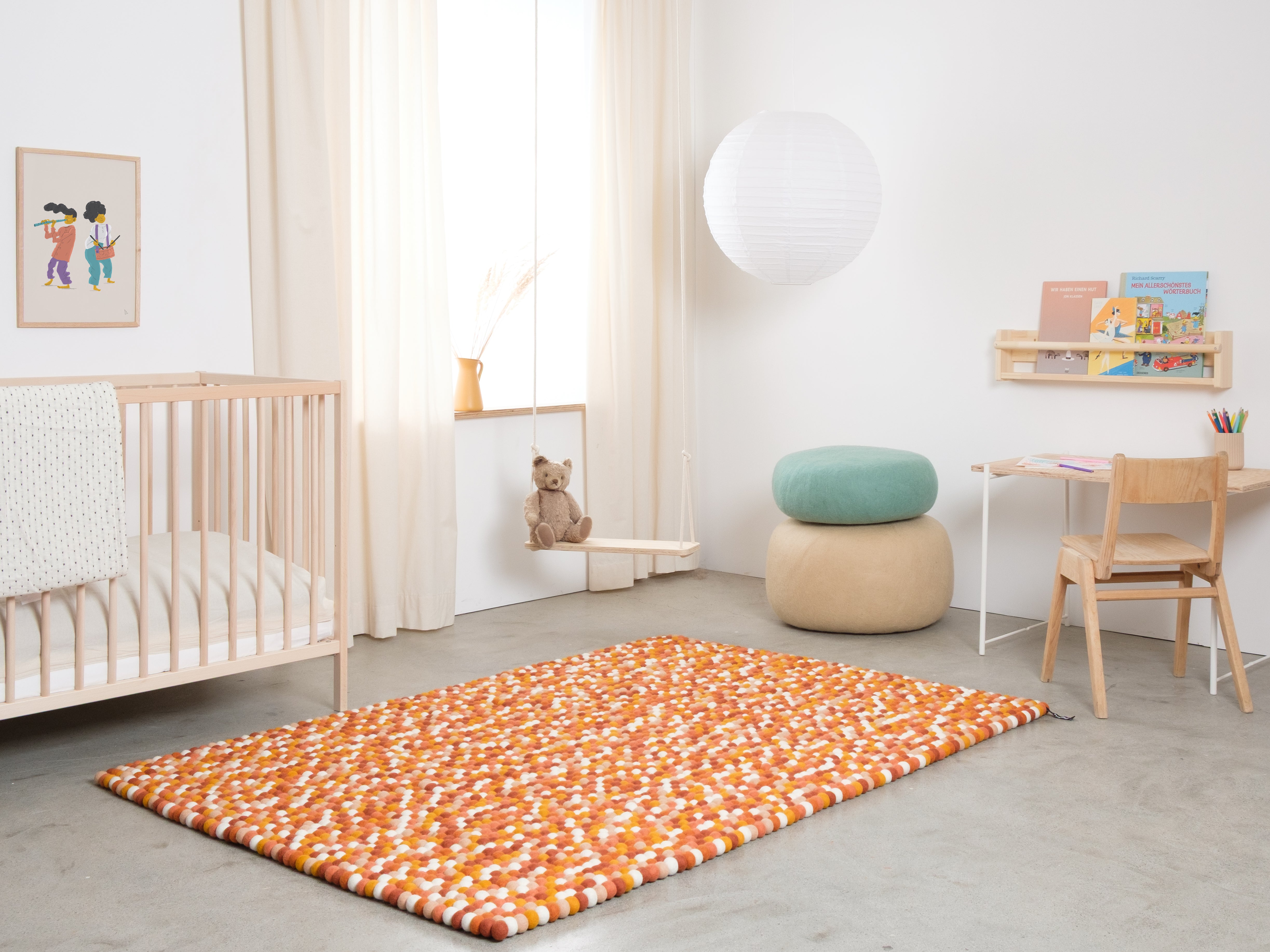 myfelt Juna Rugs Braun, Orange, Gelb aus Schurwolle – Bild 3
