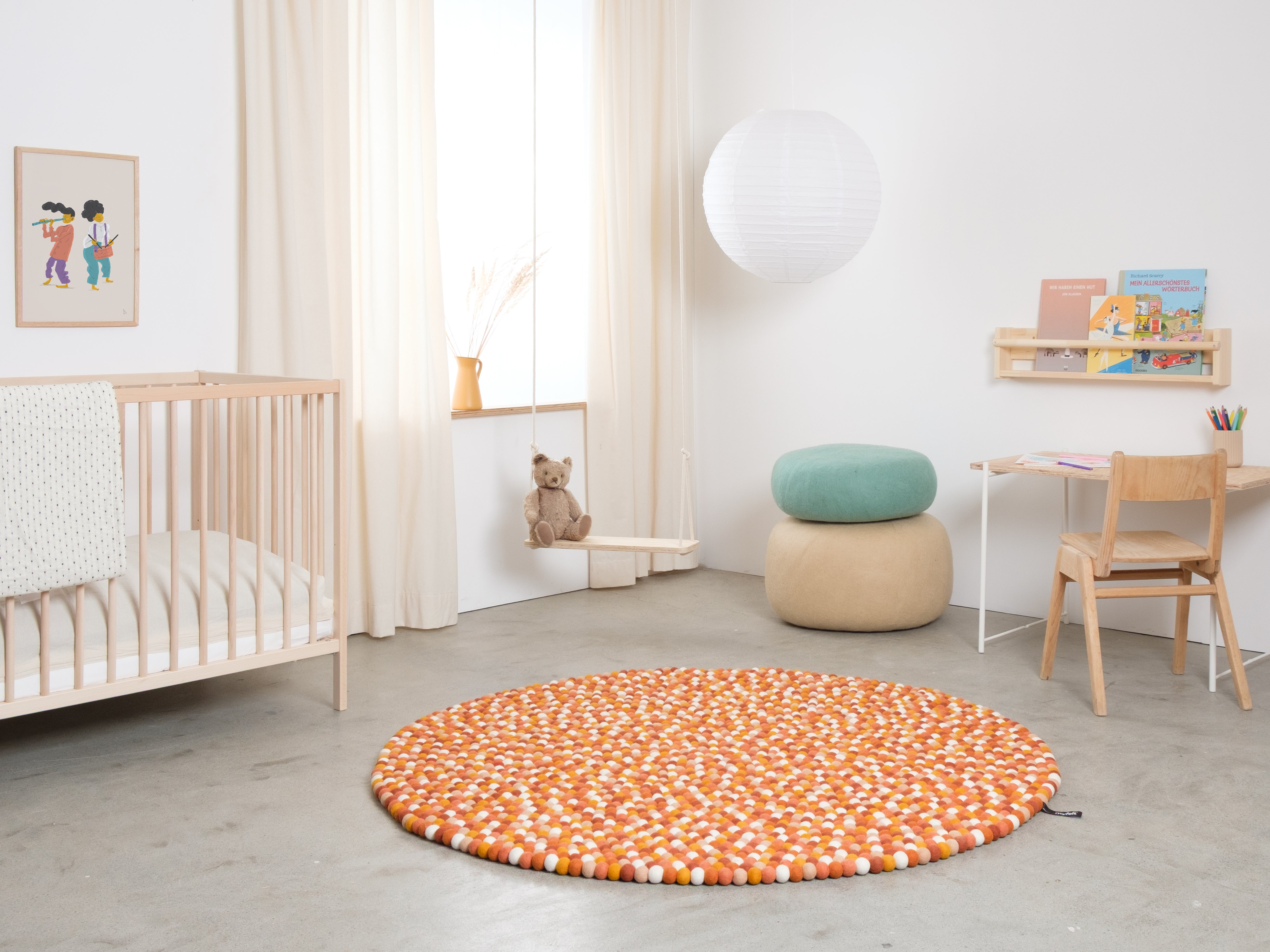 myfelt Juna Rugs Braun, Orange, Gelb aus Schurwolle – Bild 2