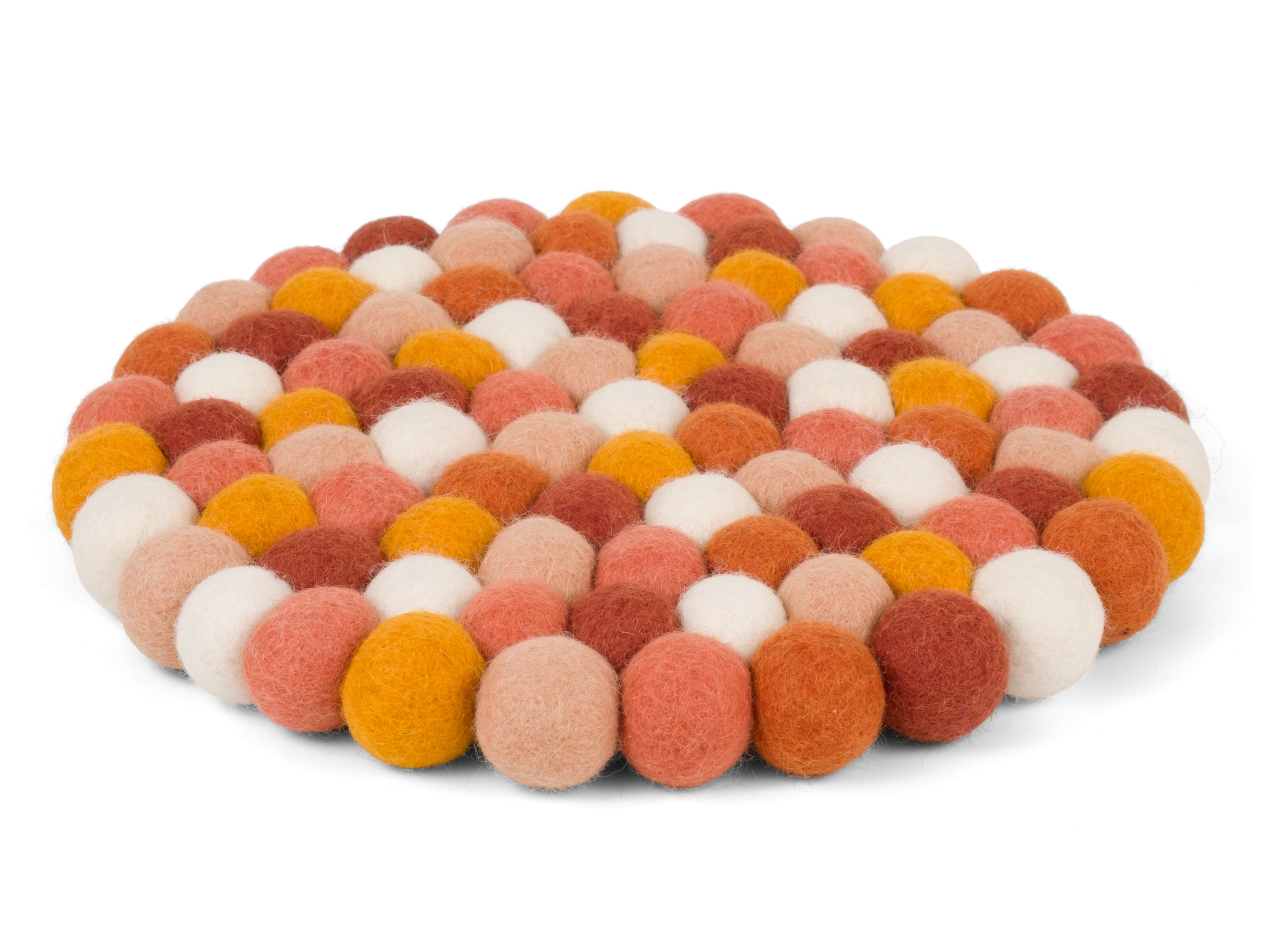 myfelt Juna Untersetzer Rot, Orange, Weiß aus Schurwolle – Bild 2