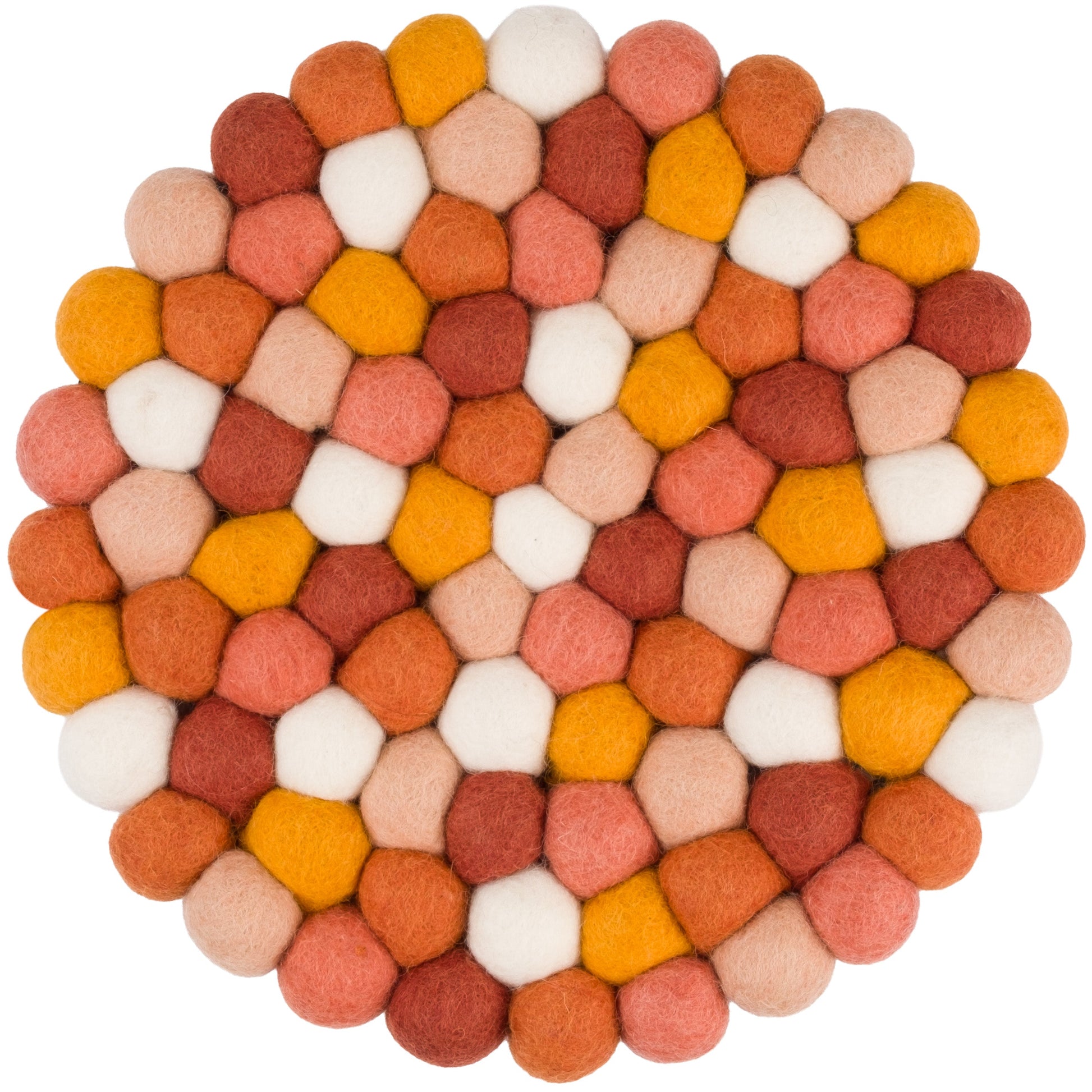 myfelt Juna Untersetzer Rot, Orange, Weiß aus Schurwolle