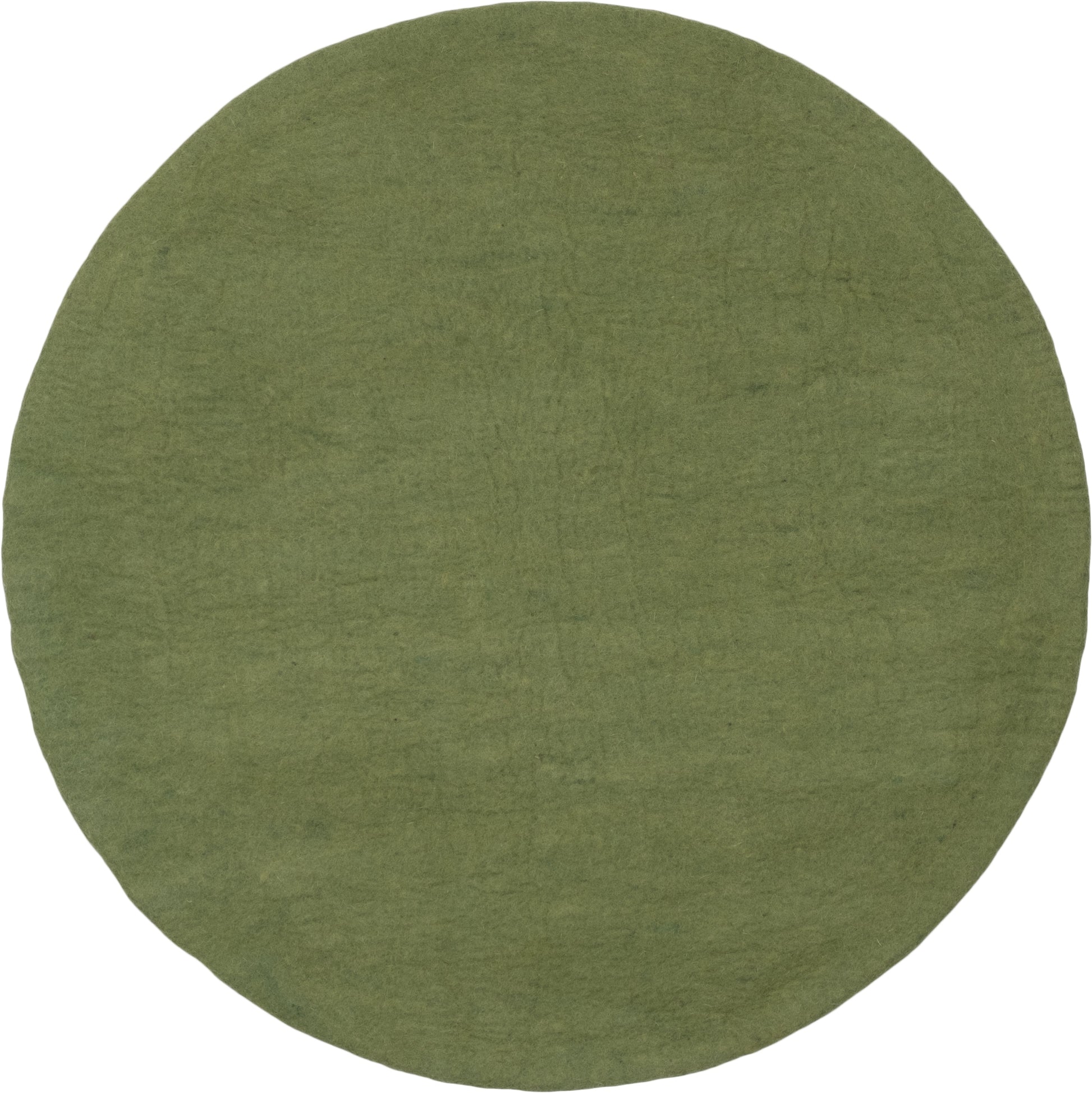 myfelt Kaspar Filzkugelteppich Grün, Beige aus Schurwolle